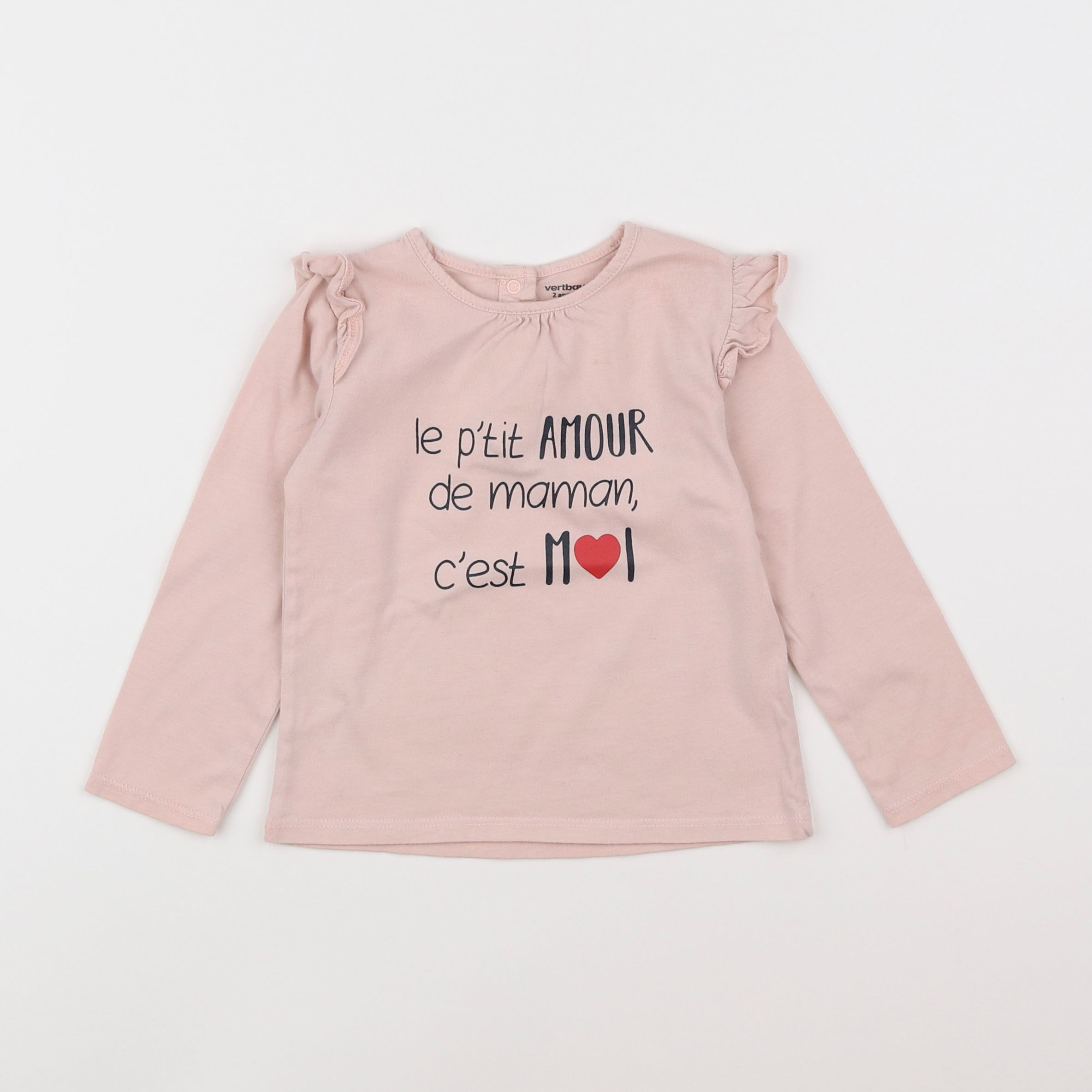 Vertbaudet - tee-shirt rose - 2 ans