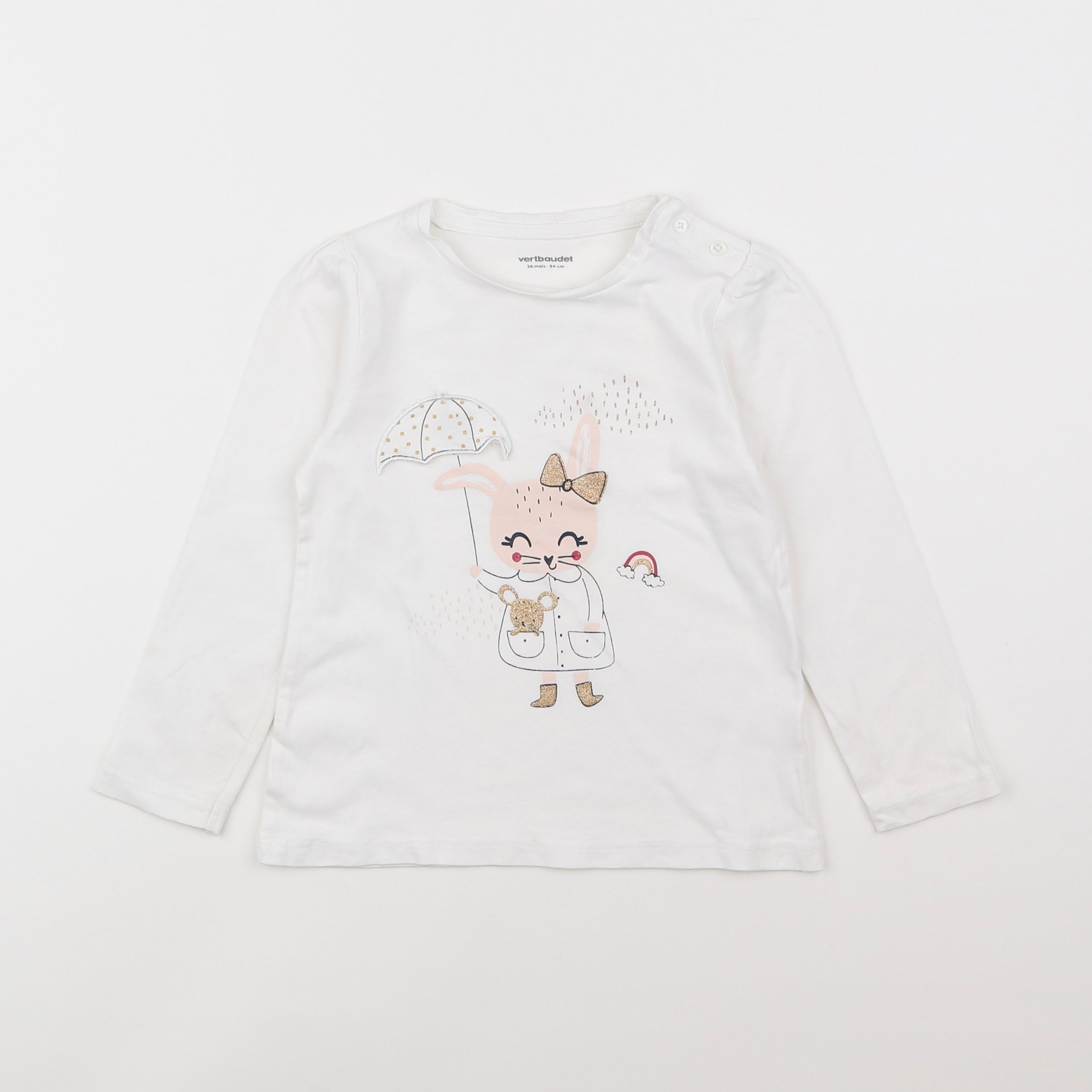 Vertbaudet - tee-shirt blanc - 3 ans