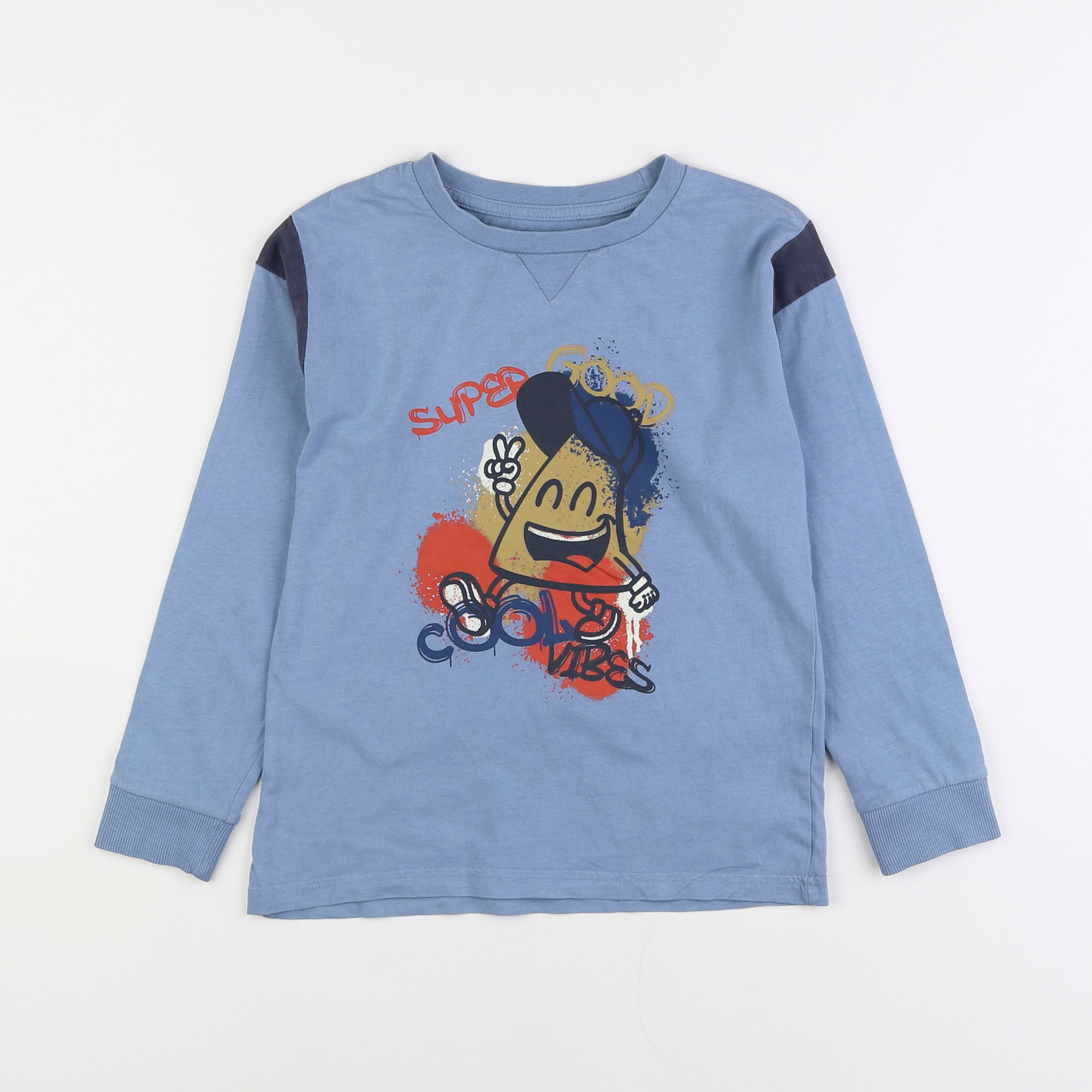 Vertbaudet - tee-shirt bleu - 8 ans