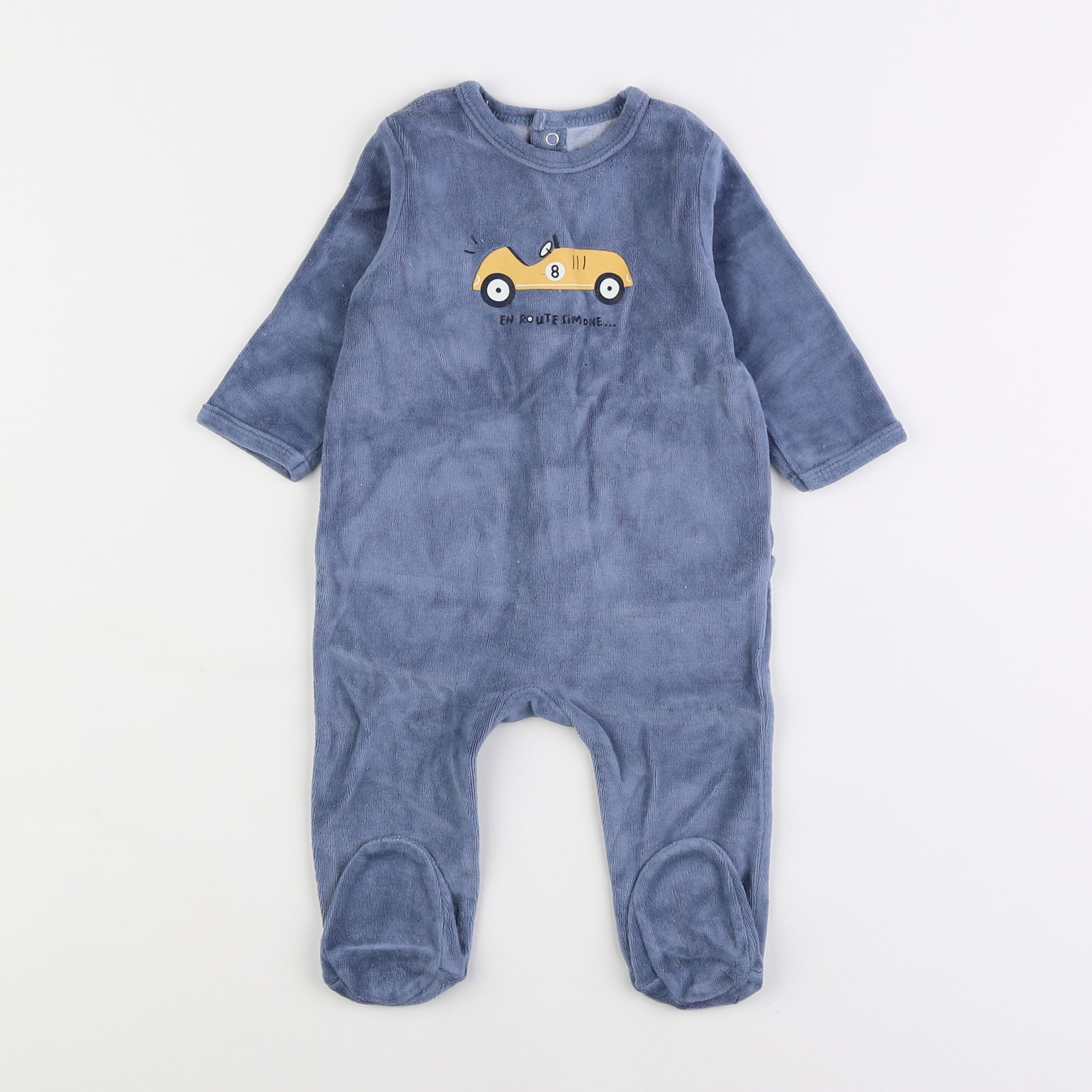 Vertbaudet - pyjama velours bleu - 6 mois