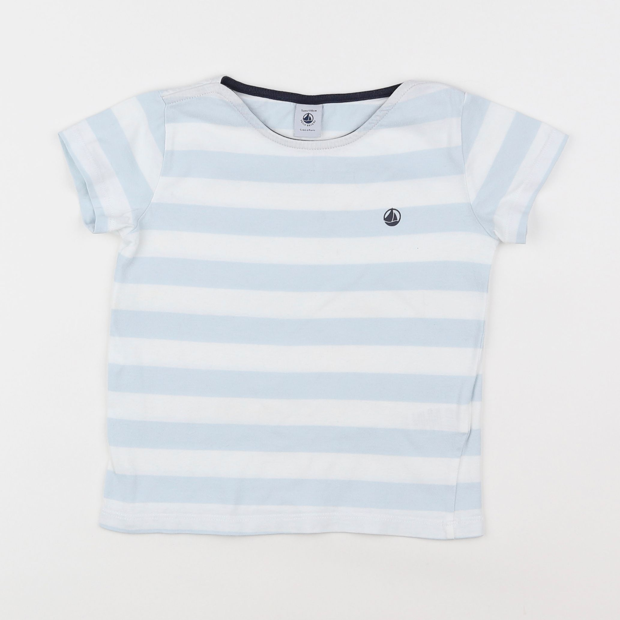 Petit Bateau - tee-shirt bleu - 5 ans