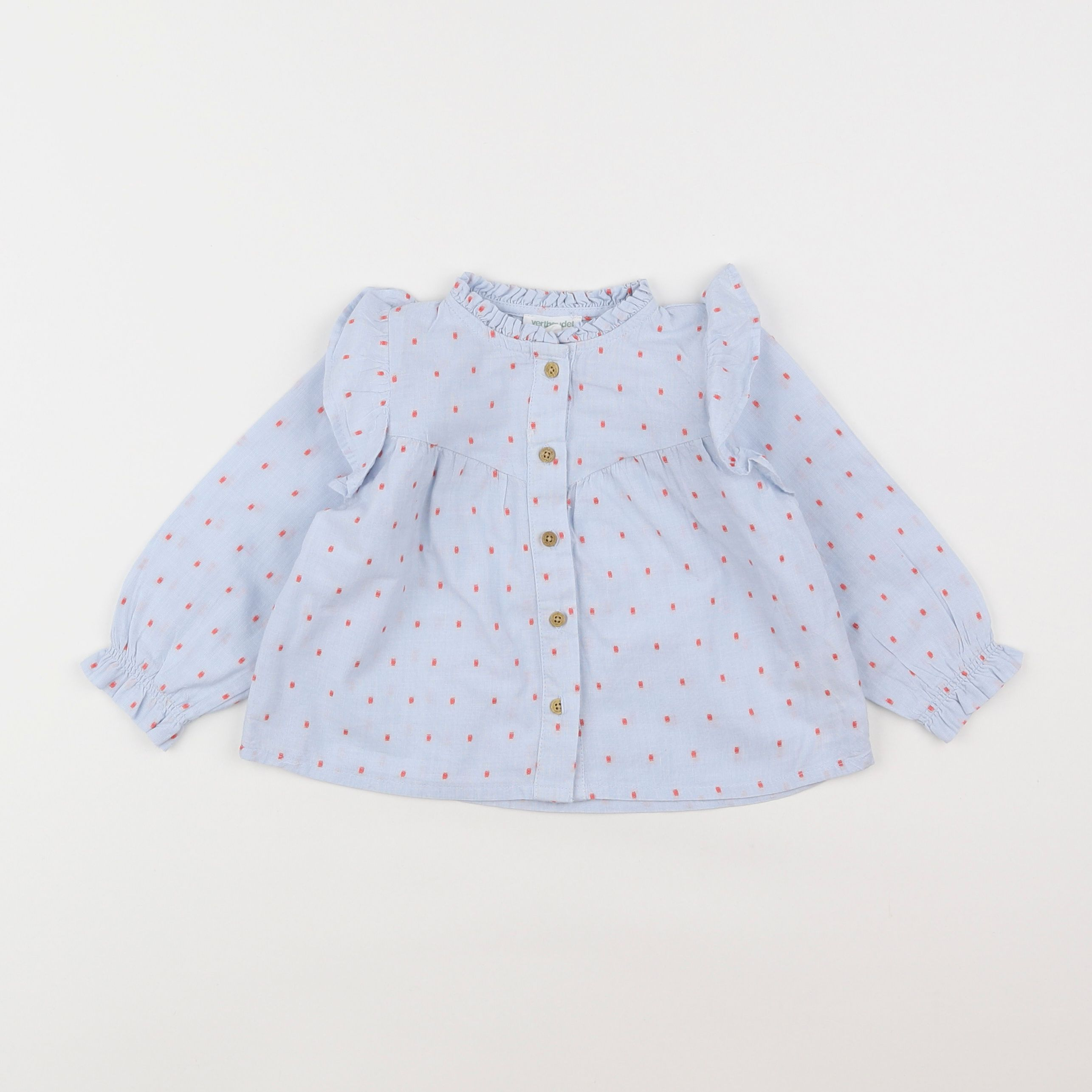 Vertbaudet - blouse bleu - 9 mois