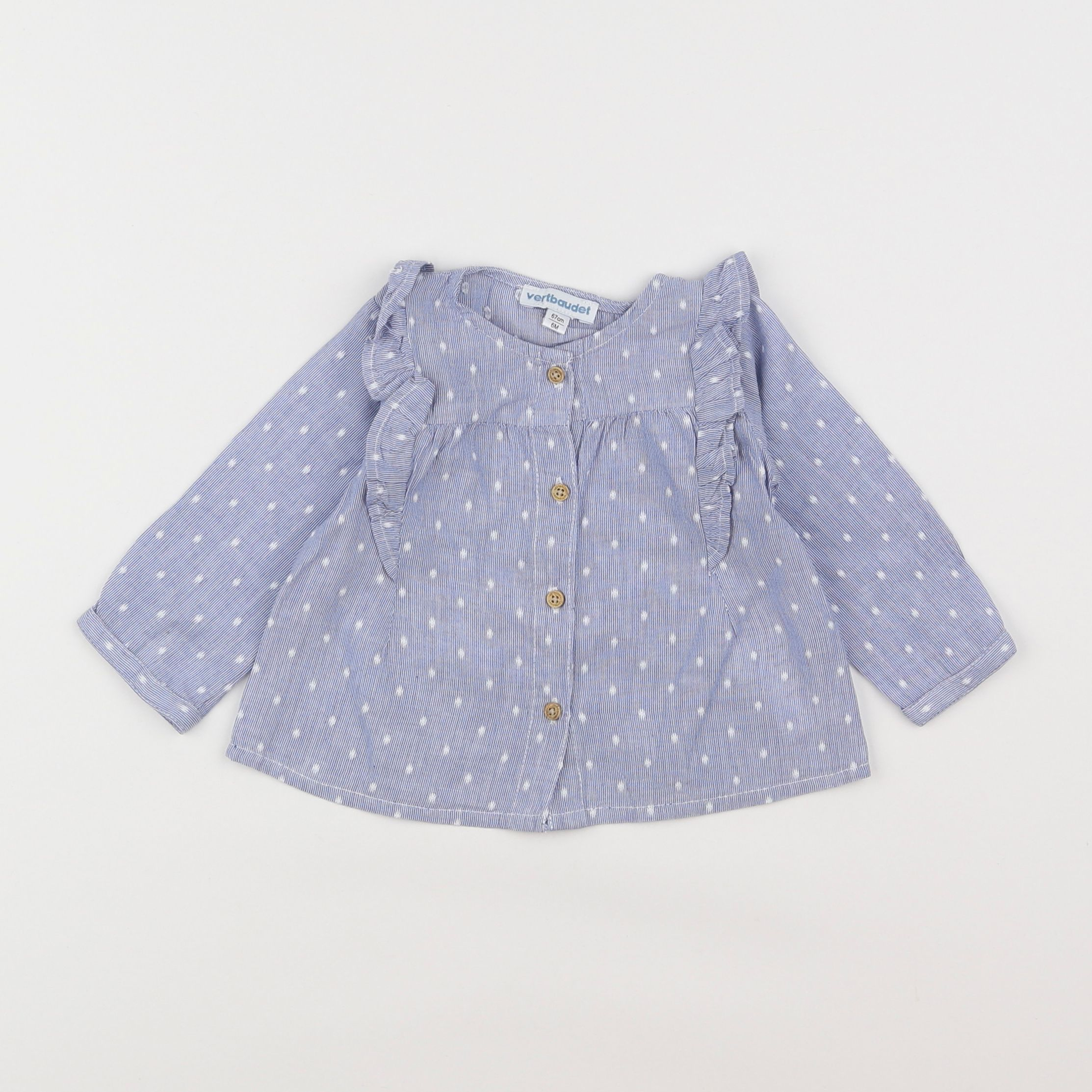 Vertbaudet - blouse bleu - 6 mois