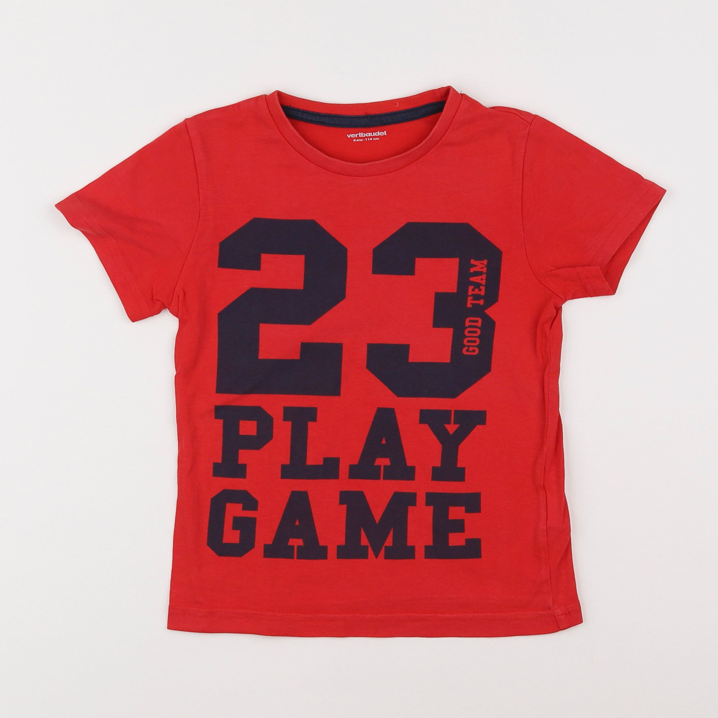 Vertbaudet - tee-shirt rouge - 6 ans