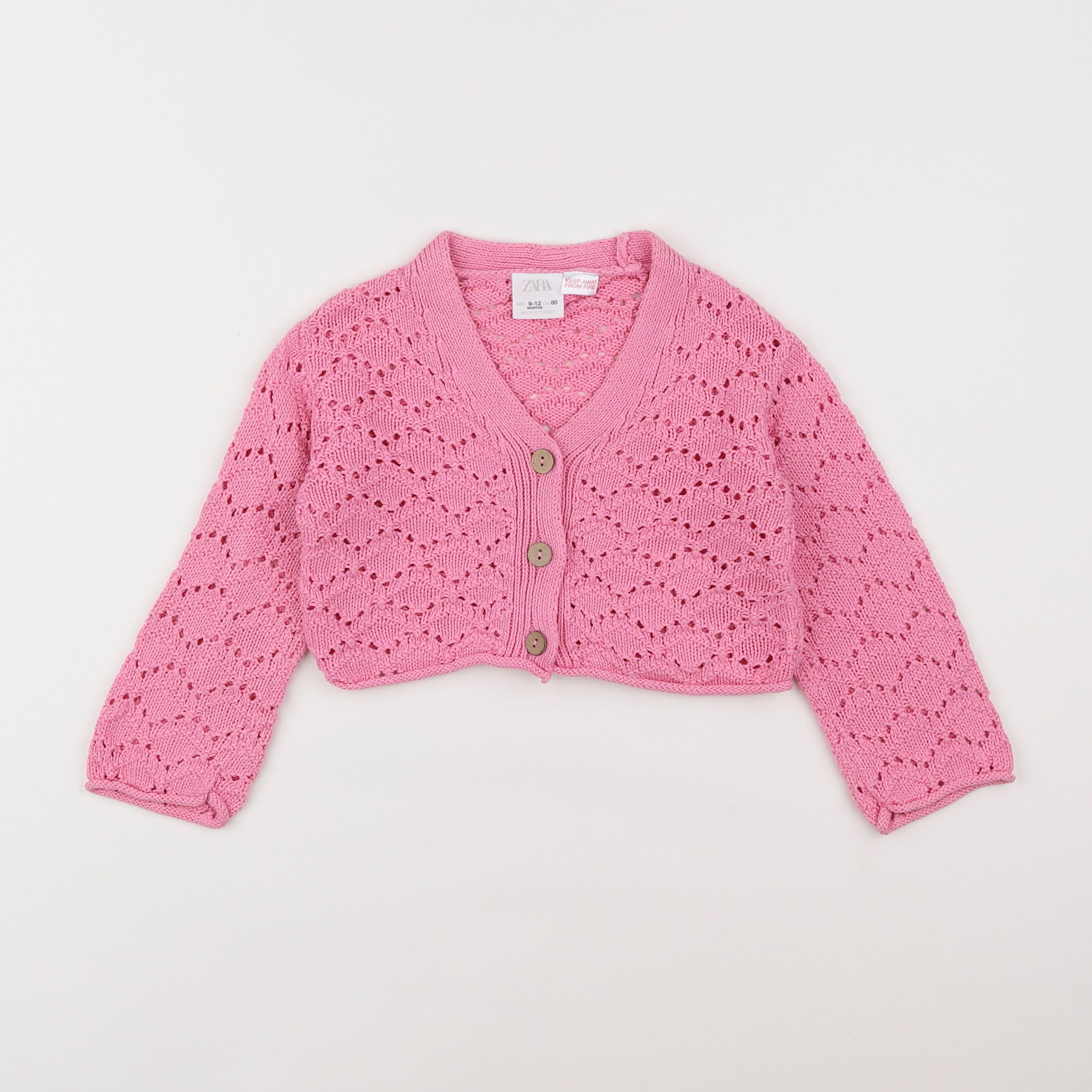 Zara - gilet rose - 9/12 mois