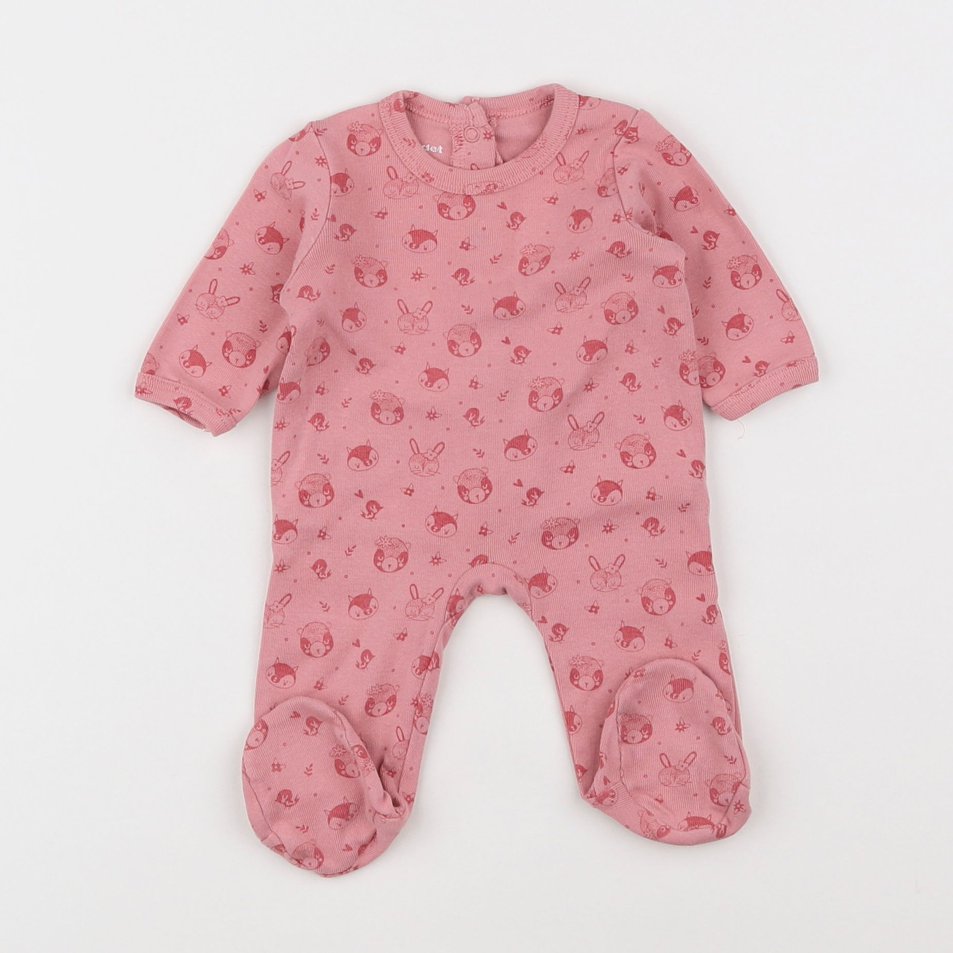 Vertbaudet - pyjama coton rose - 1 mois