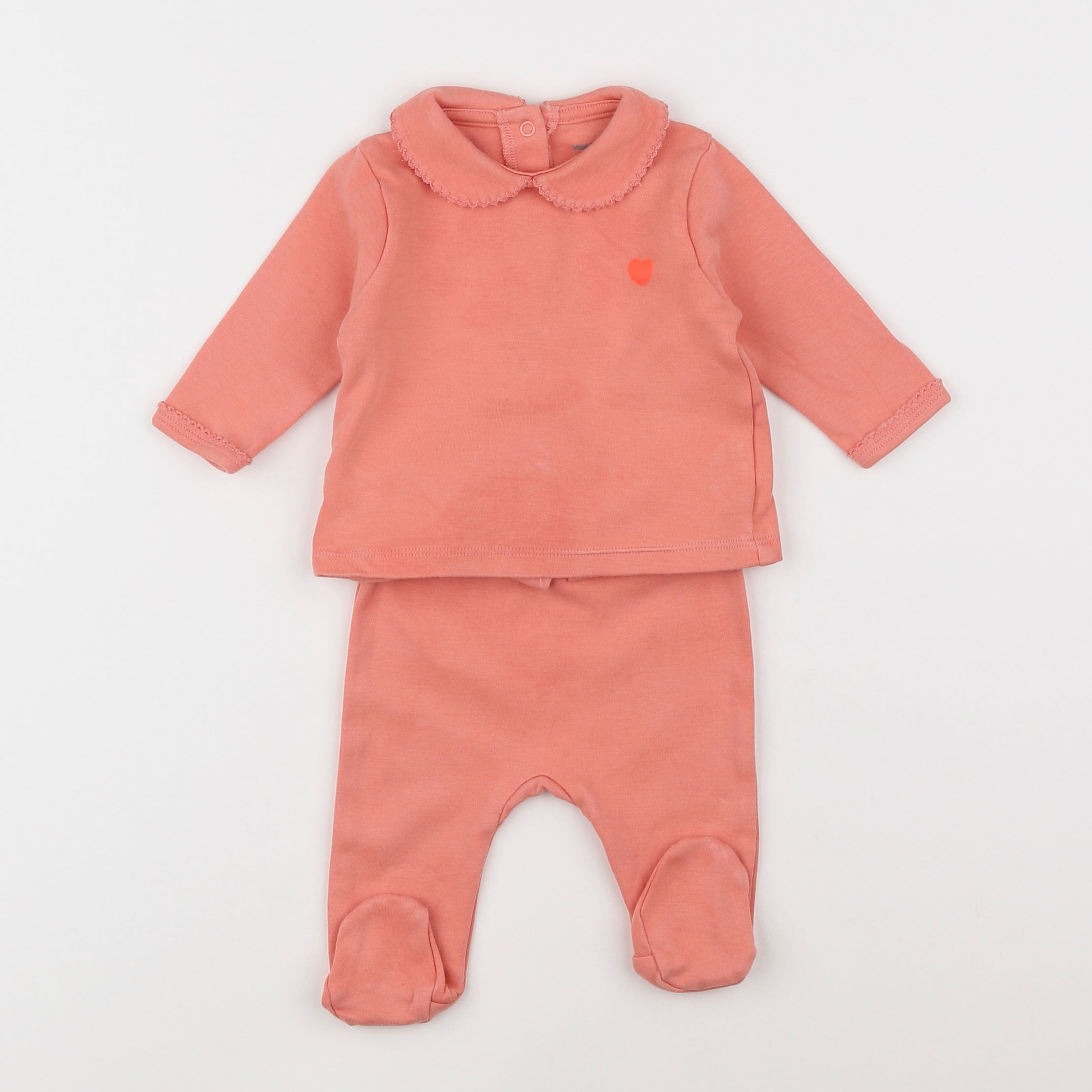 Vertbaudet - pyjama coton rose - 1 mois