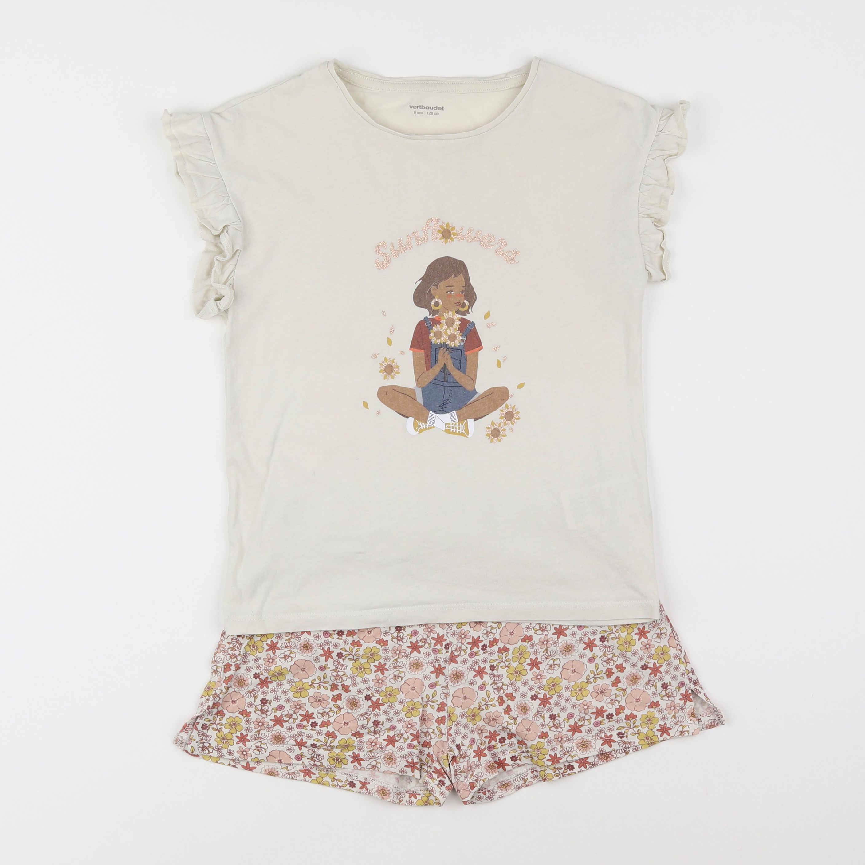 Vertbaudet - pyjama coton multicolore - 8 ans