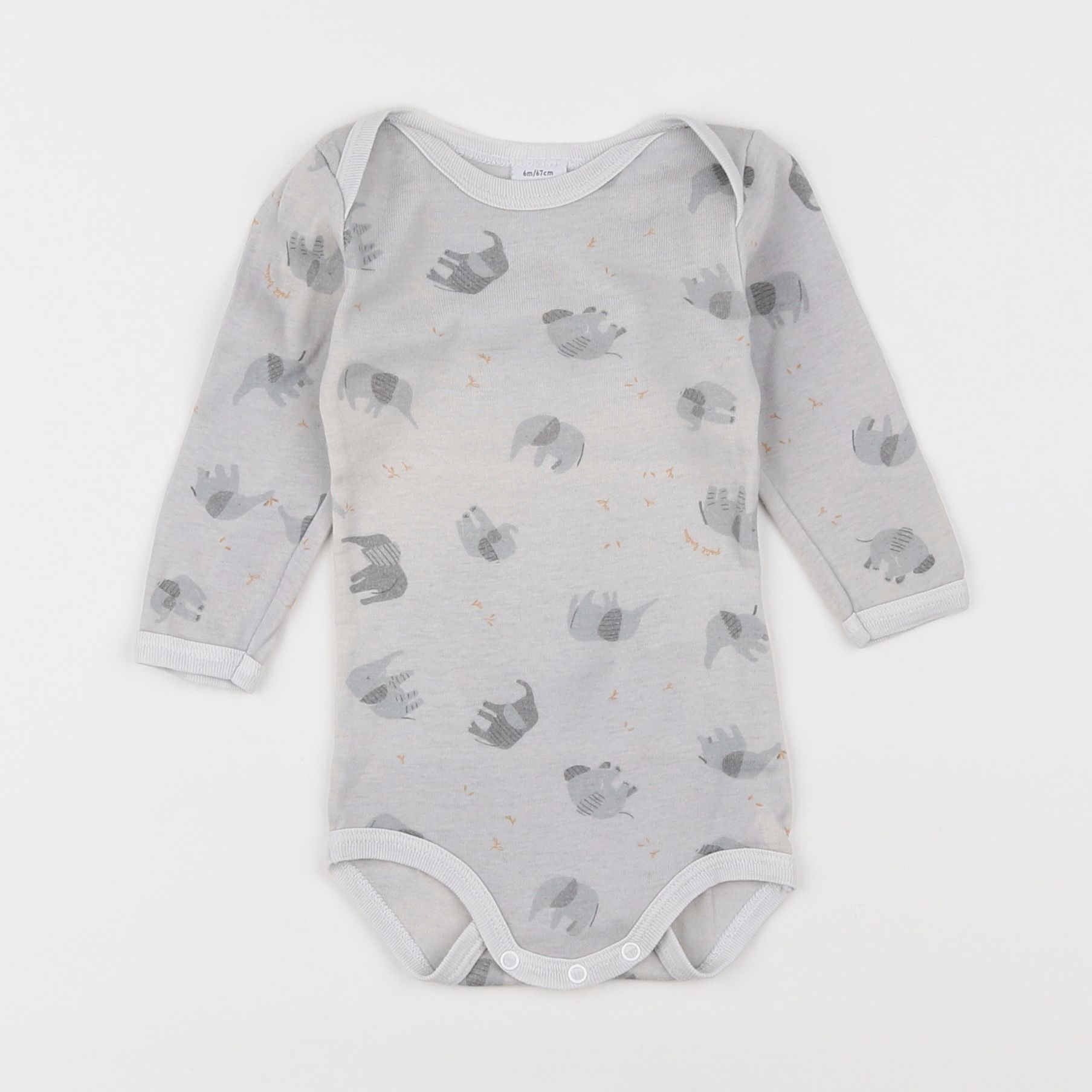 Petit Bateau - body gris - 6 mois