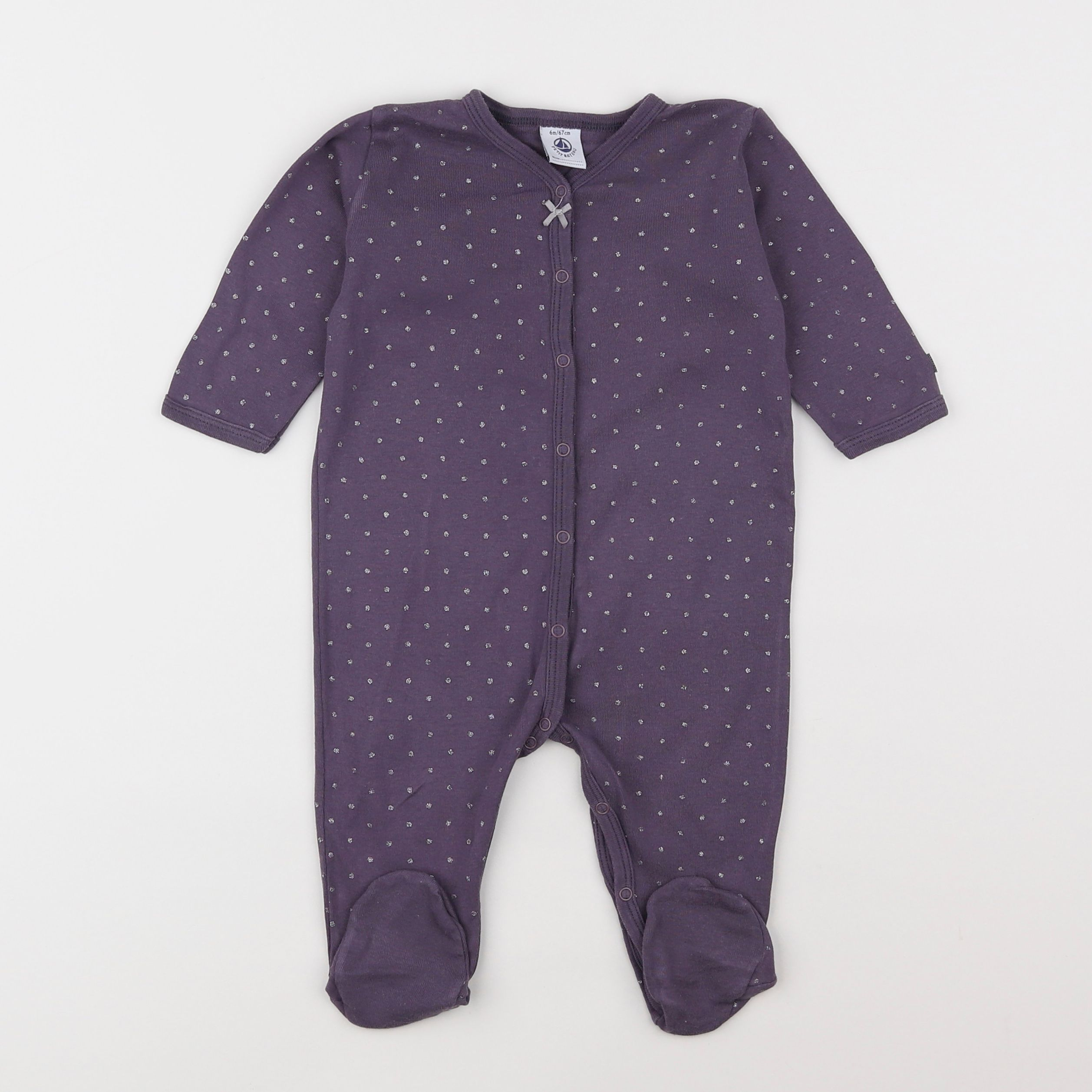 Petit Bateau - pyjama coton violet - 6 mois