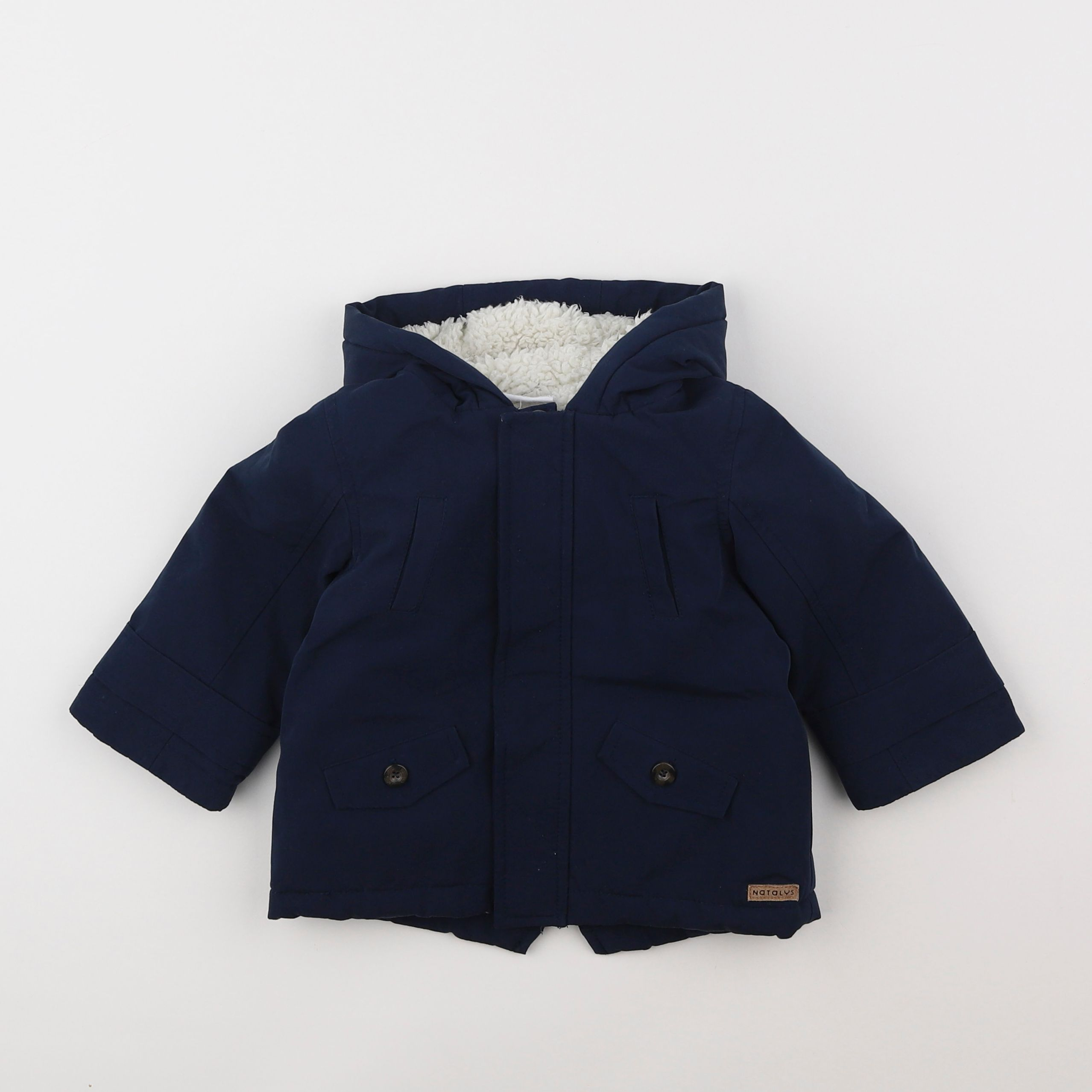 Natalys - parka bleu - 12 mois