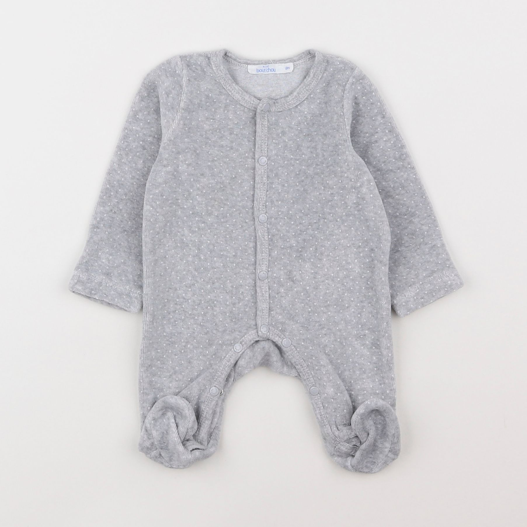 Boutchou - pyjama velours gris - 0 mois