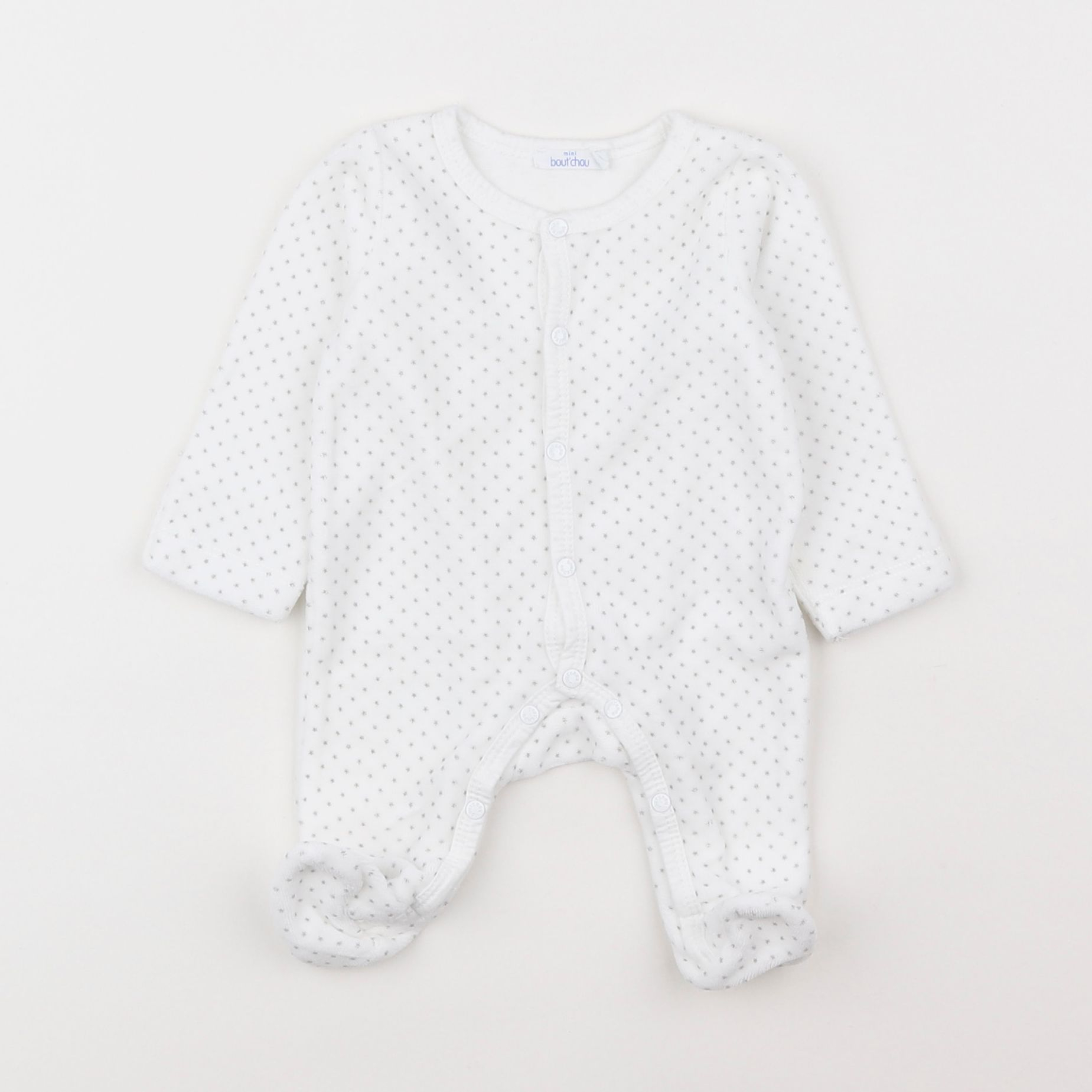 Boutchou - pyjama velours blanc - 0 mois