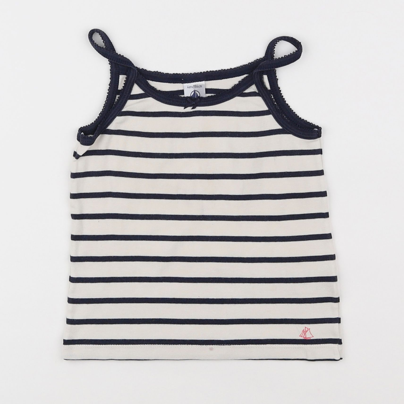 Petit Bateau - maillot de corps bleu - 4 ans