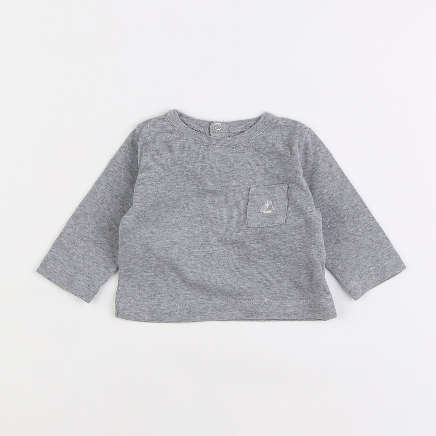 Petit Bateau - tee-shirt gris - 3 mois