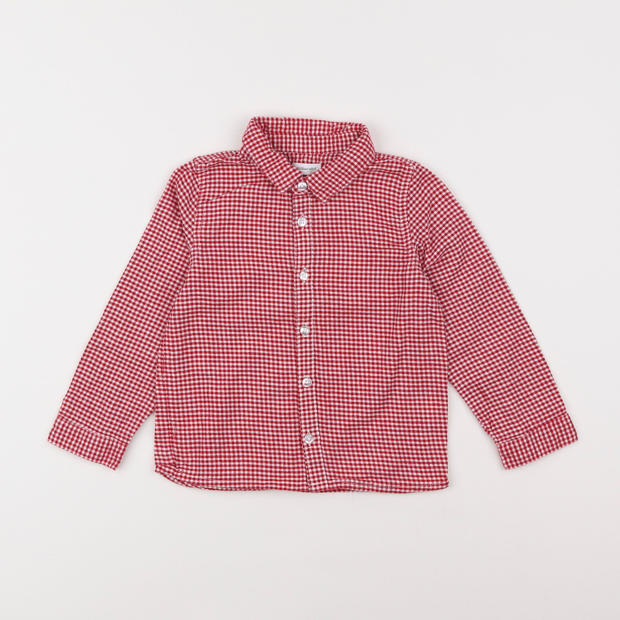 Vertbaudet - chemise blanc, rouge - 3 ans