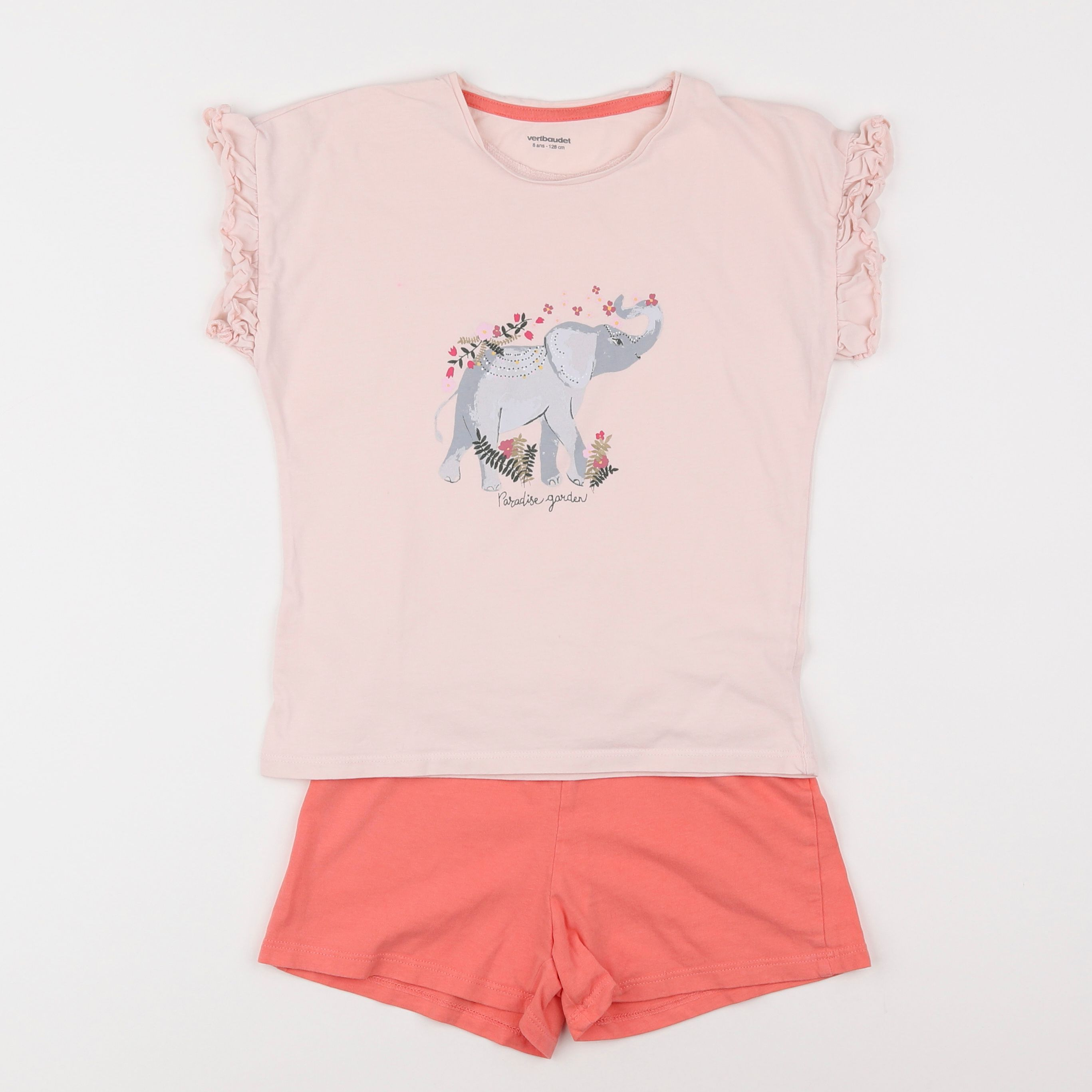 Vertbaudet - pyjama coton rose - 8 ans