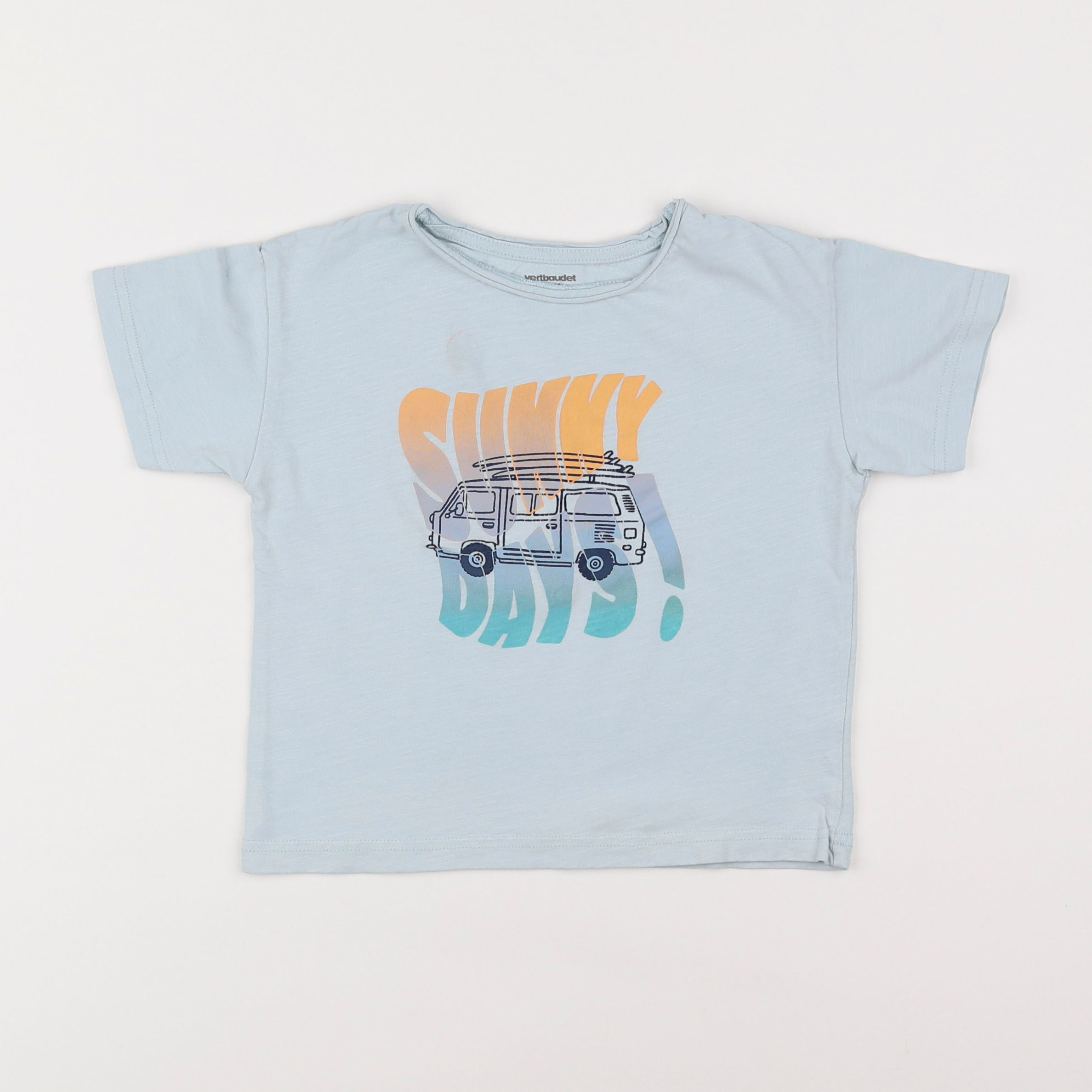 Vertbaudet - tee-shirt bleu - 4 ans