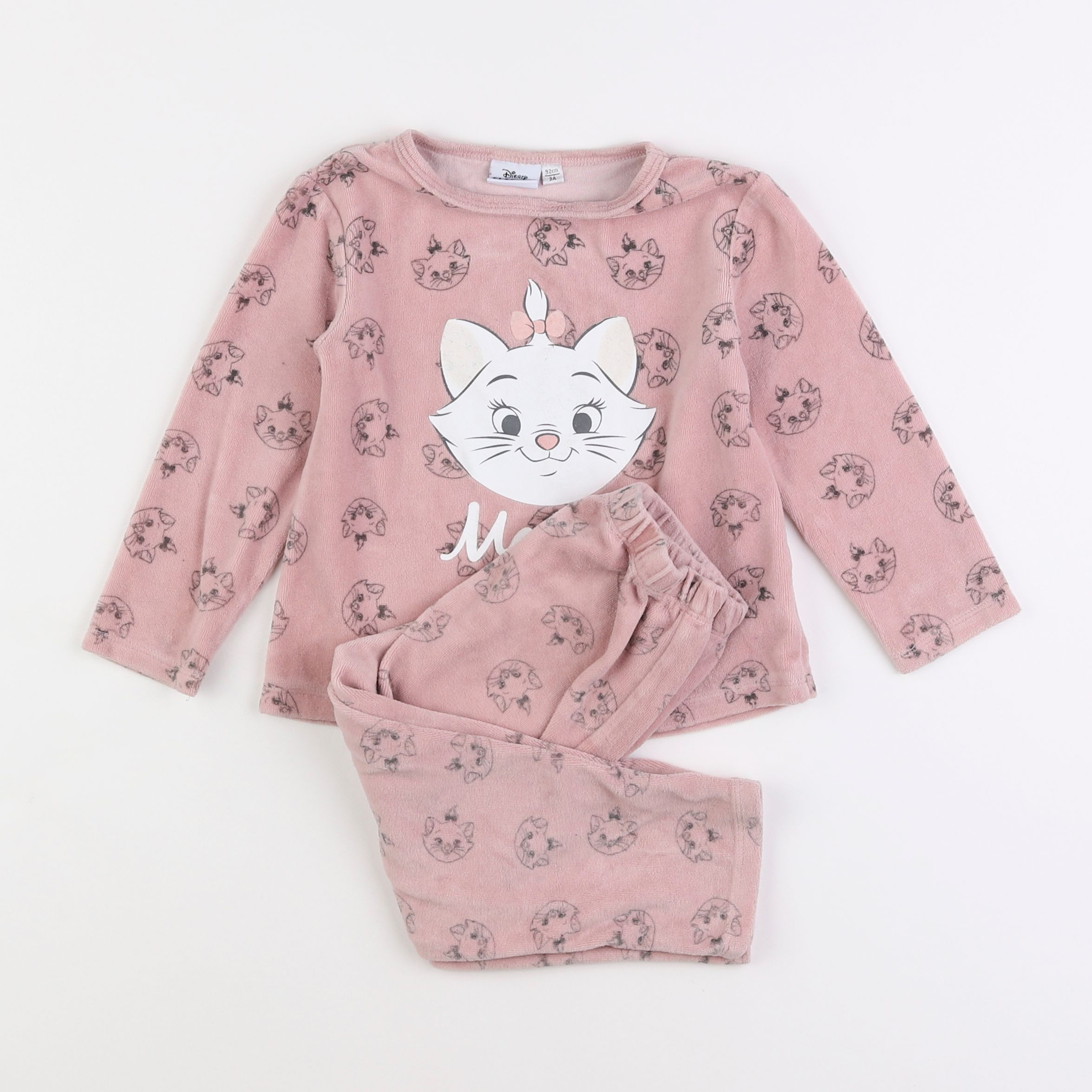 Vertbaudet - pyjama velours rose - 3 ans