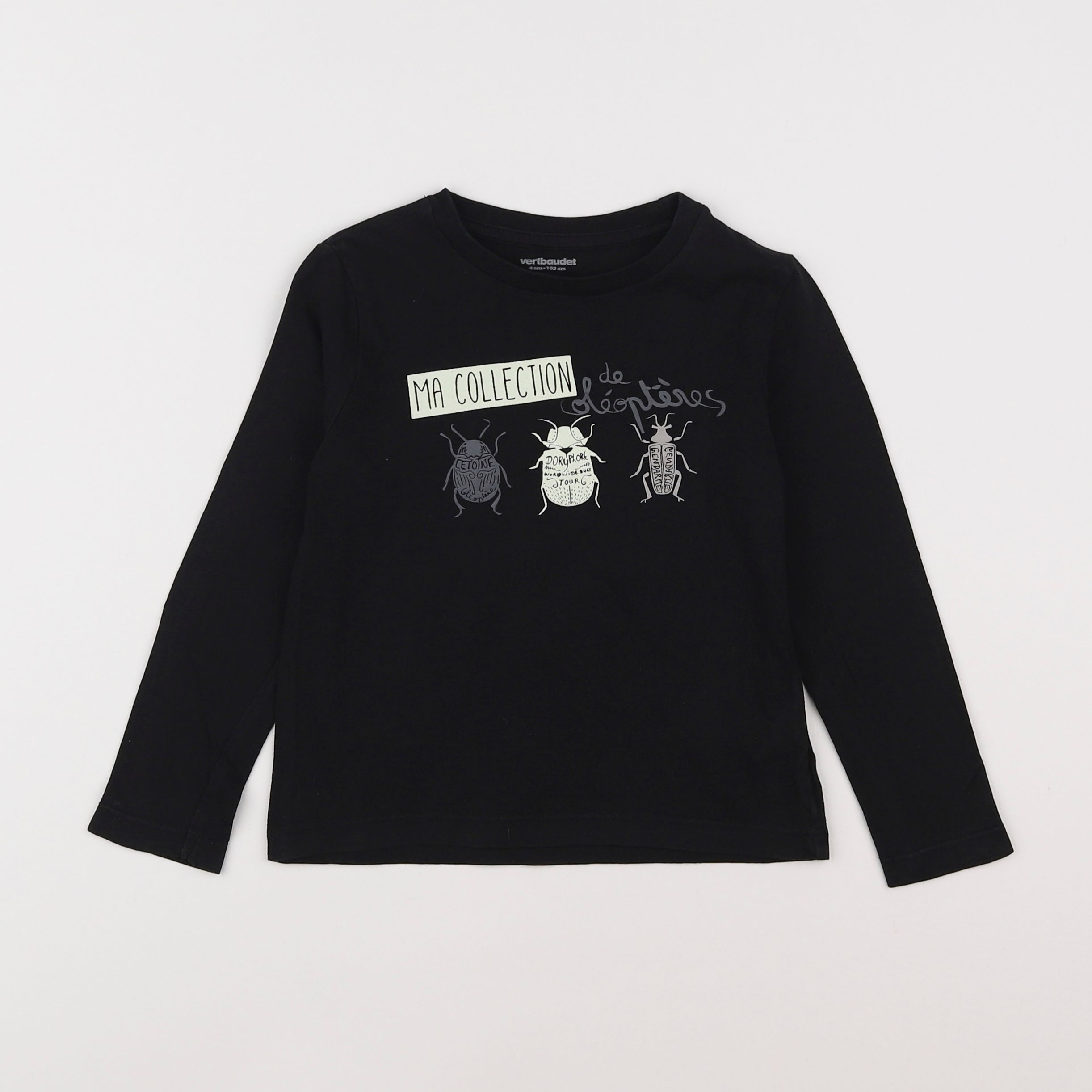 Vertbaudet - tee-shirt noir - 4 ans