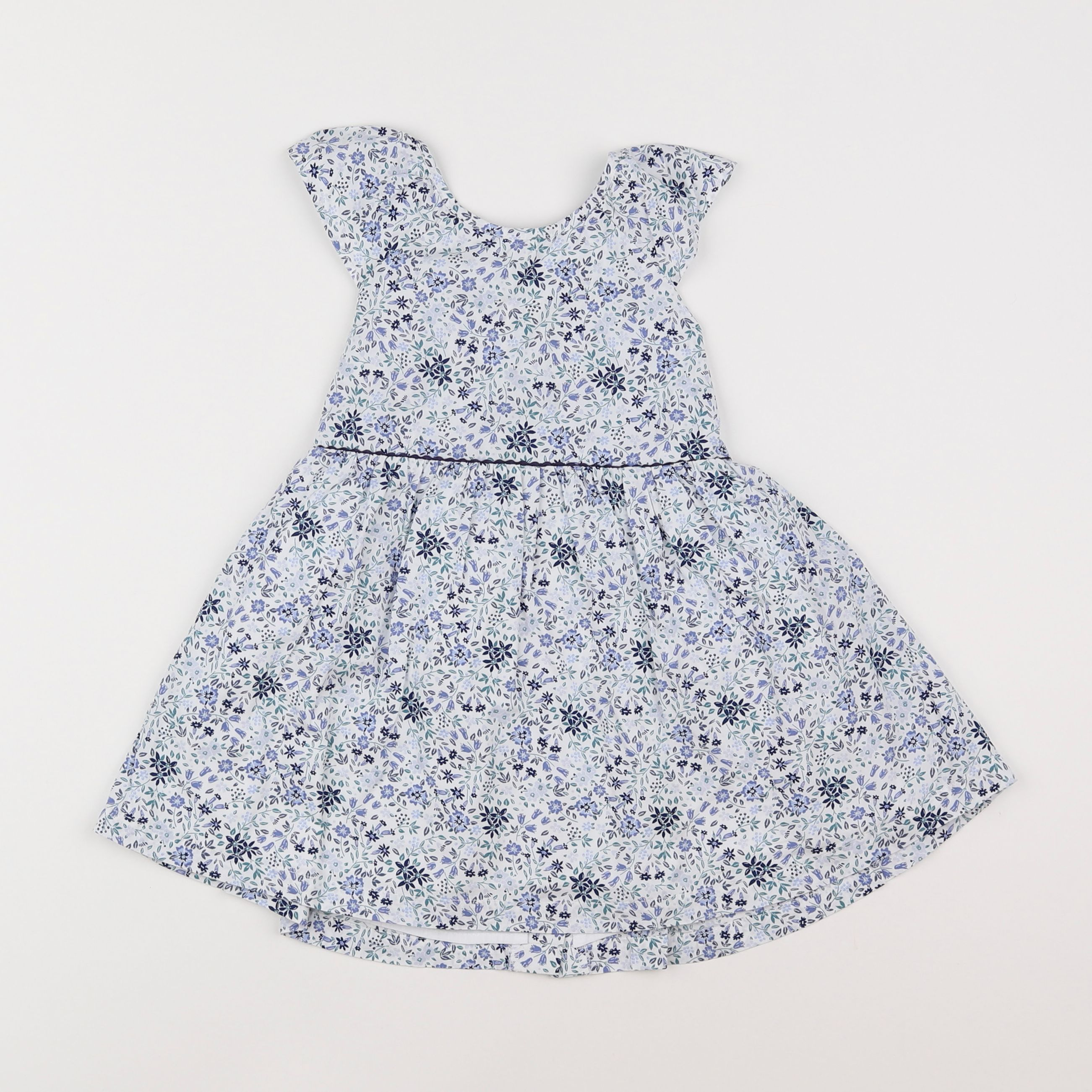 Vertbaudet - robe bleu, blanc - 3 ans