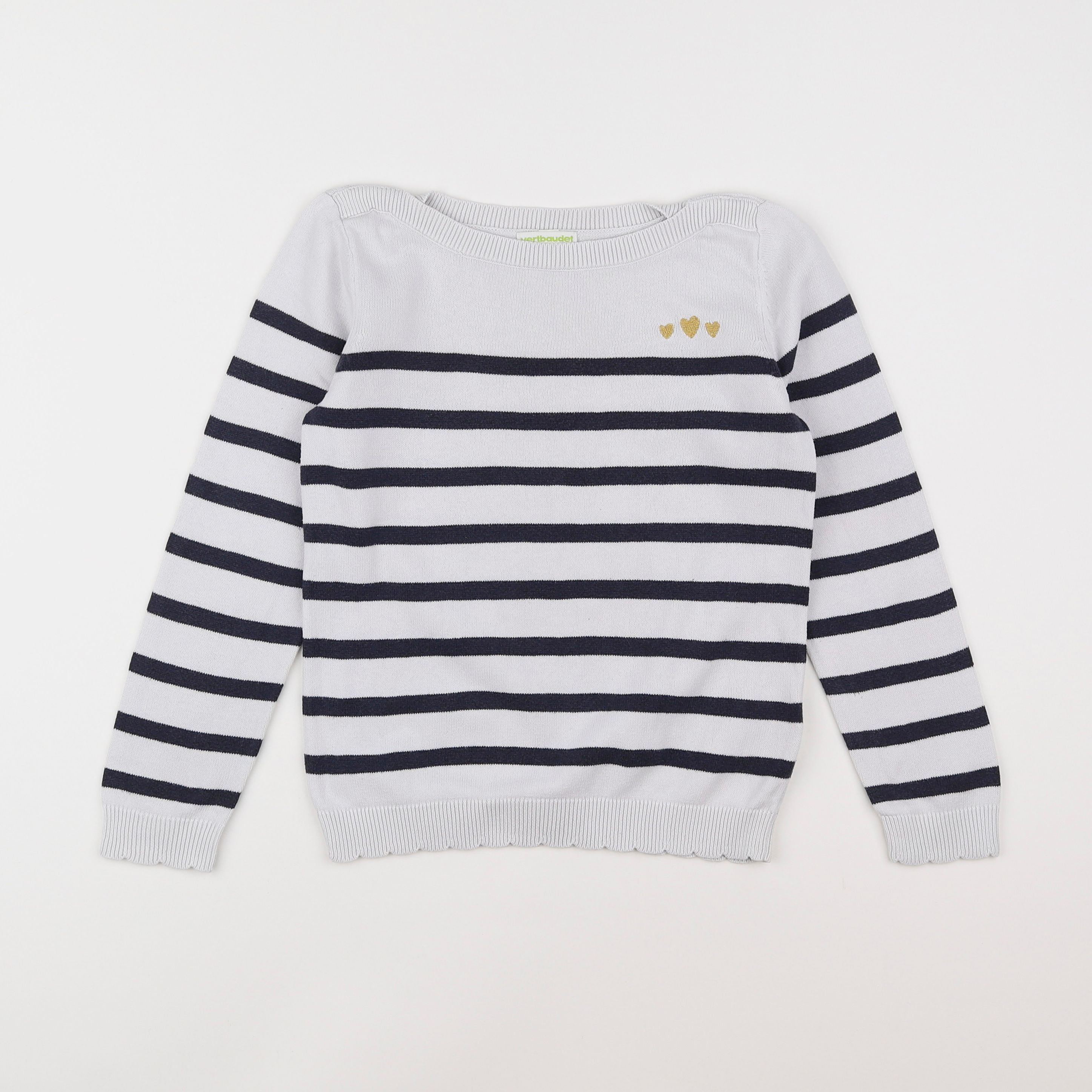 Vertbaudet - pull blanc - 8 ans