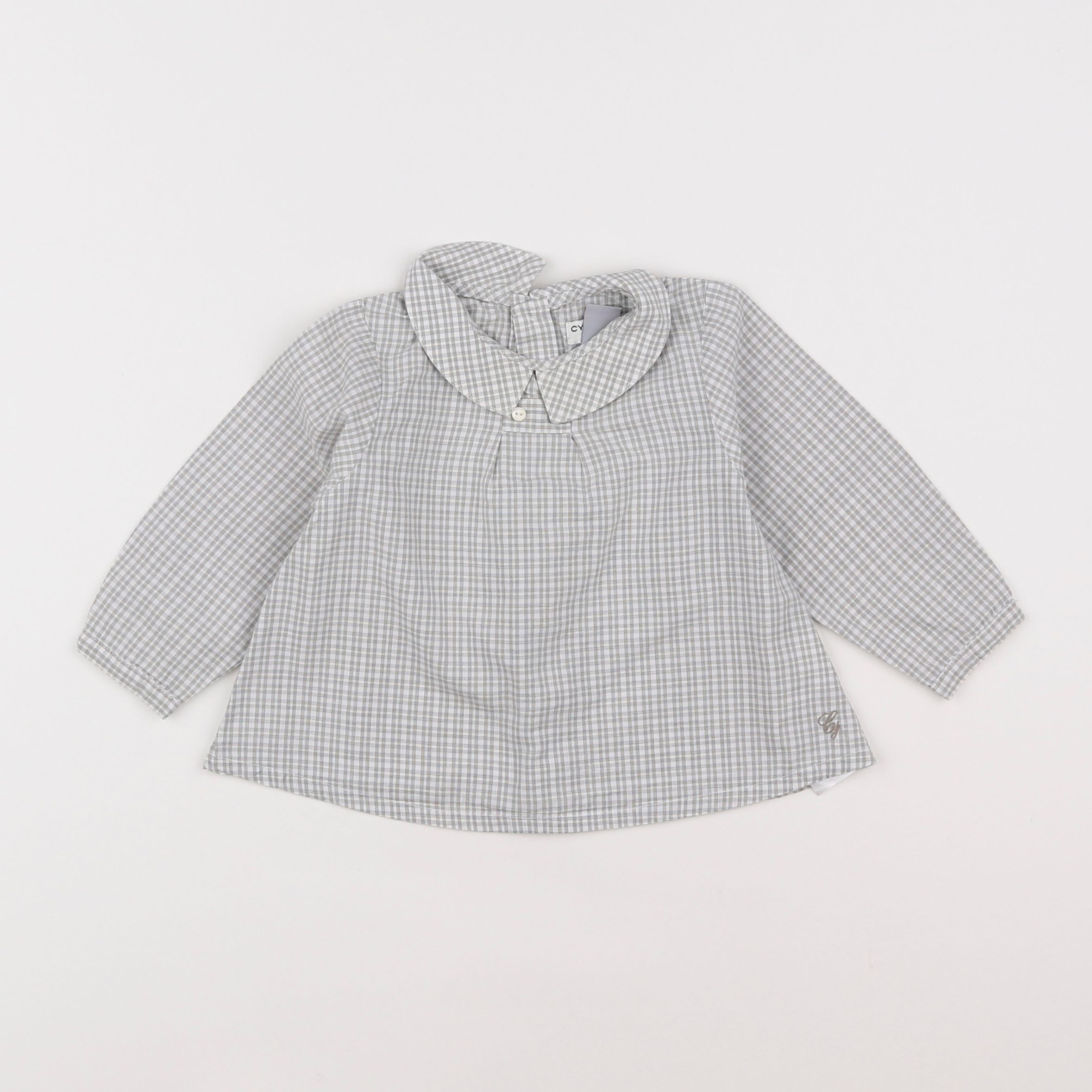 Cyrillus - blouse blanc, gris - 12 mois