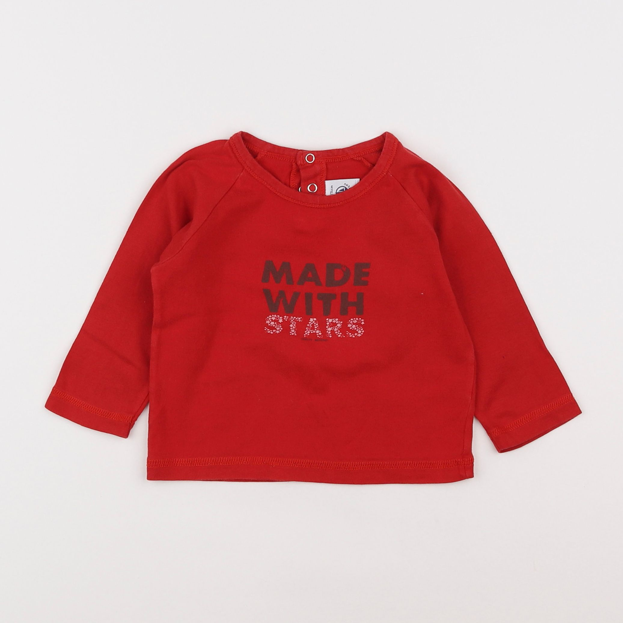 Petit Bateau - tee-shirt rouge - 12 mois