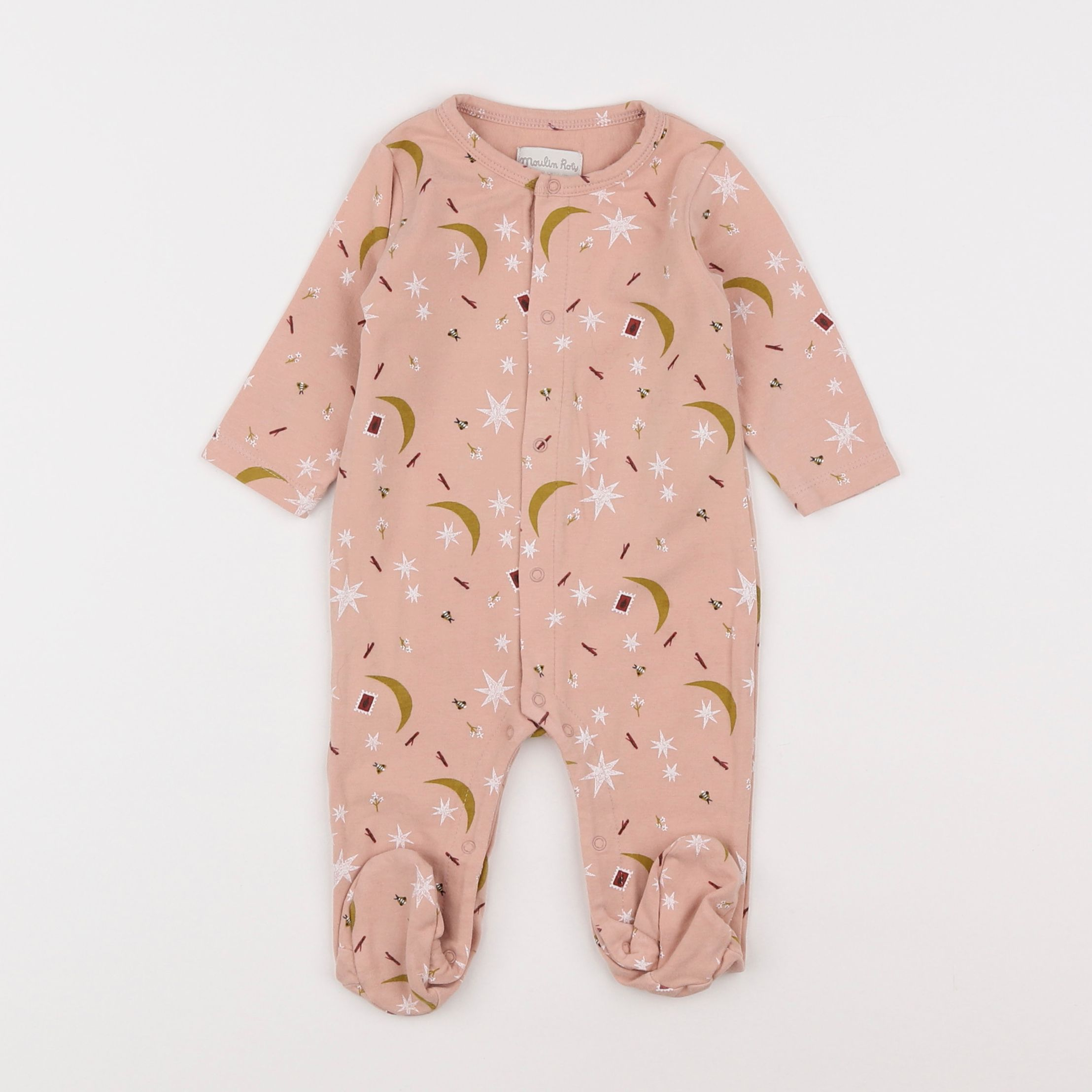 Moulin Roty - pyjama coton rose - 3 mois