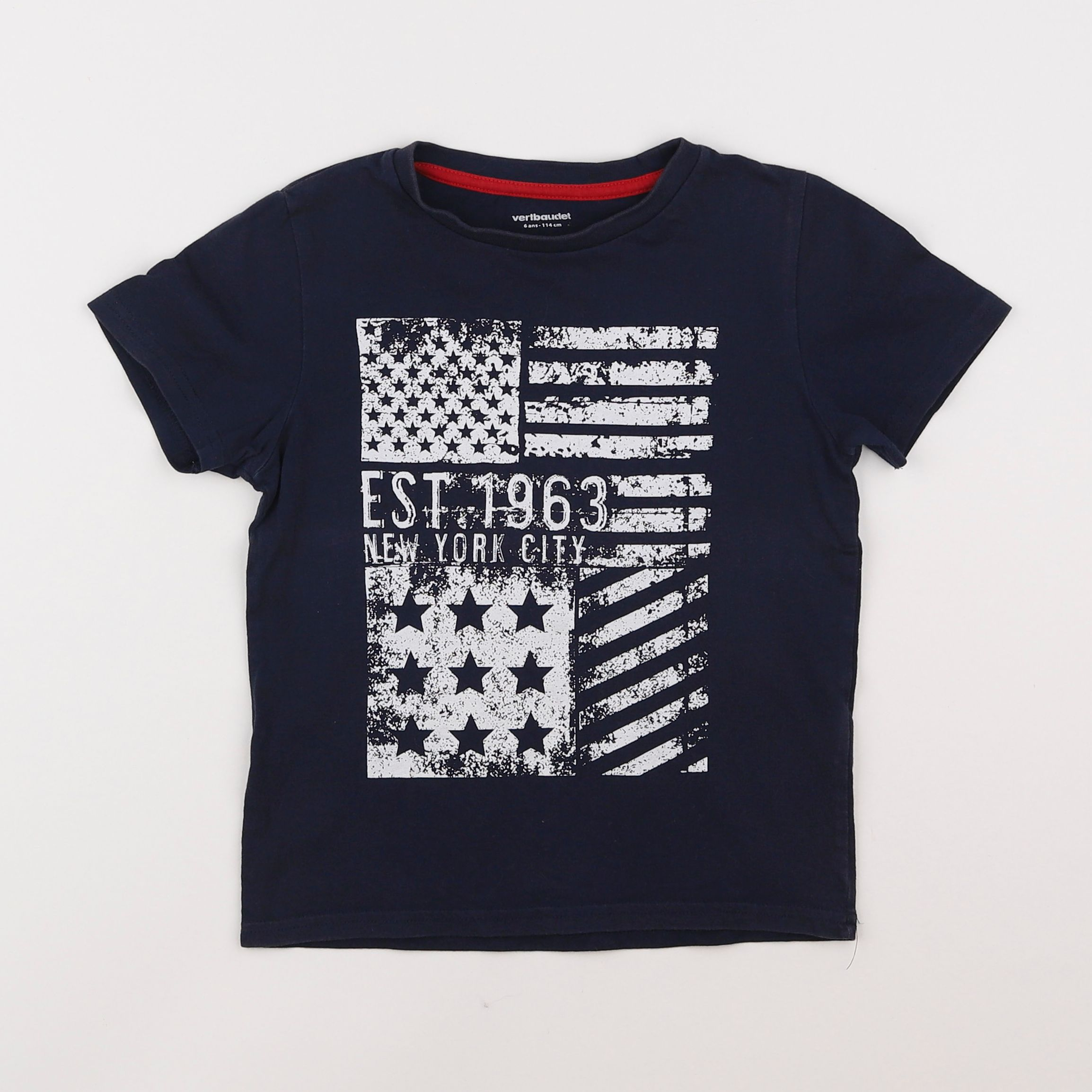 Vertbaudet - tee-shirt bleu - 6 ans