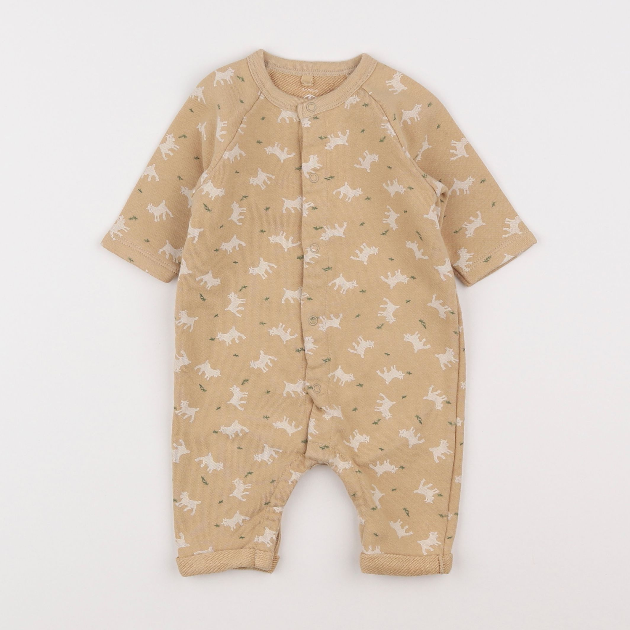 Petit Bateau - pyjama coton beige - 3 mois