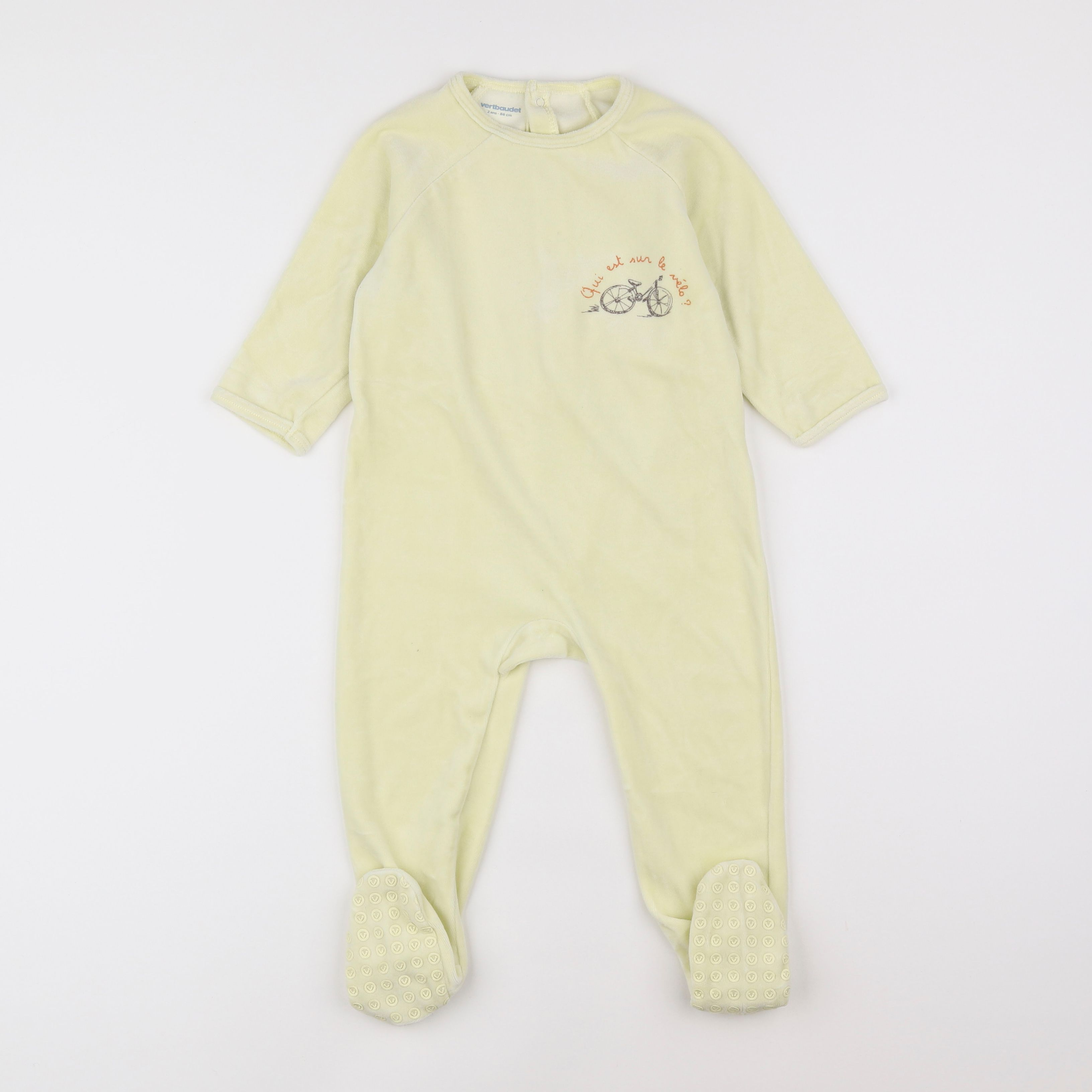 Vertbaudet - pyjama velours imprimé au dos jaune - 2 ans