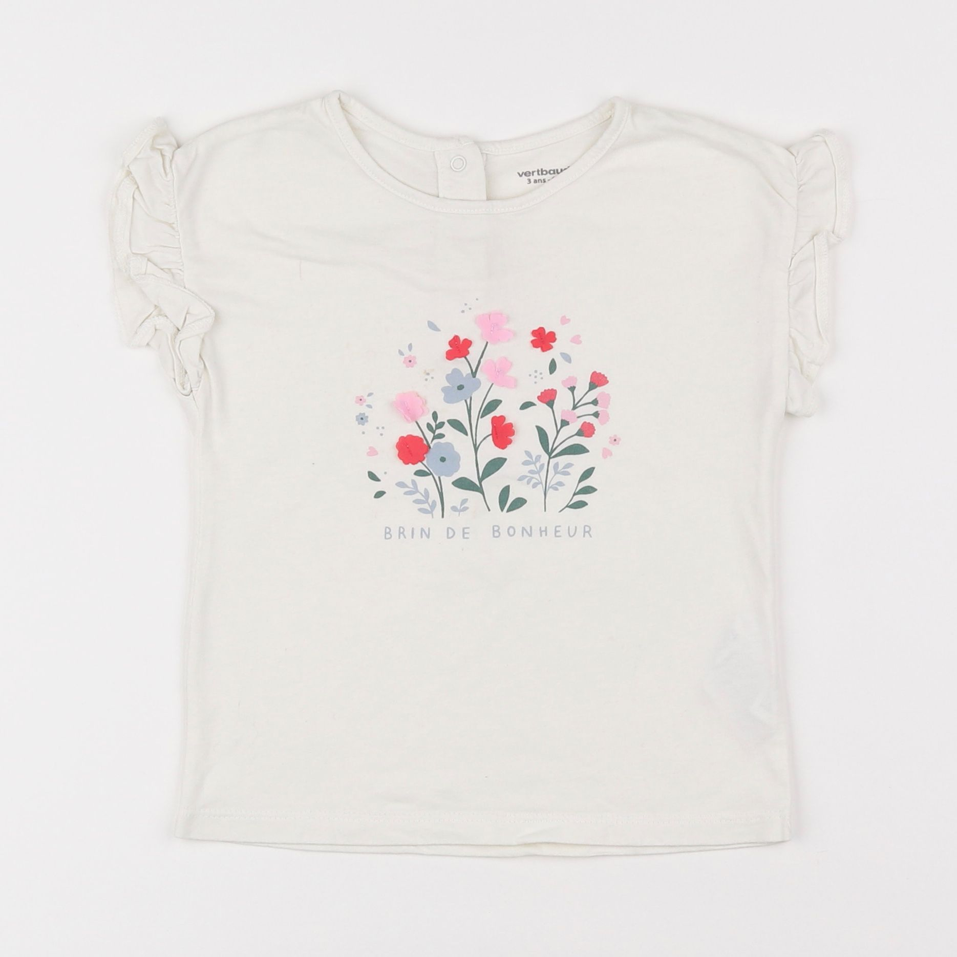 Vertbaudet - tee-shirt blanc - 3 ans