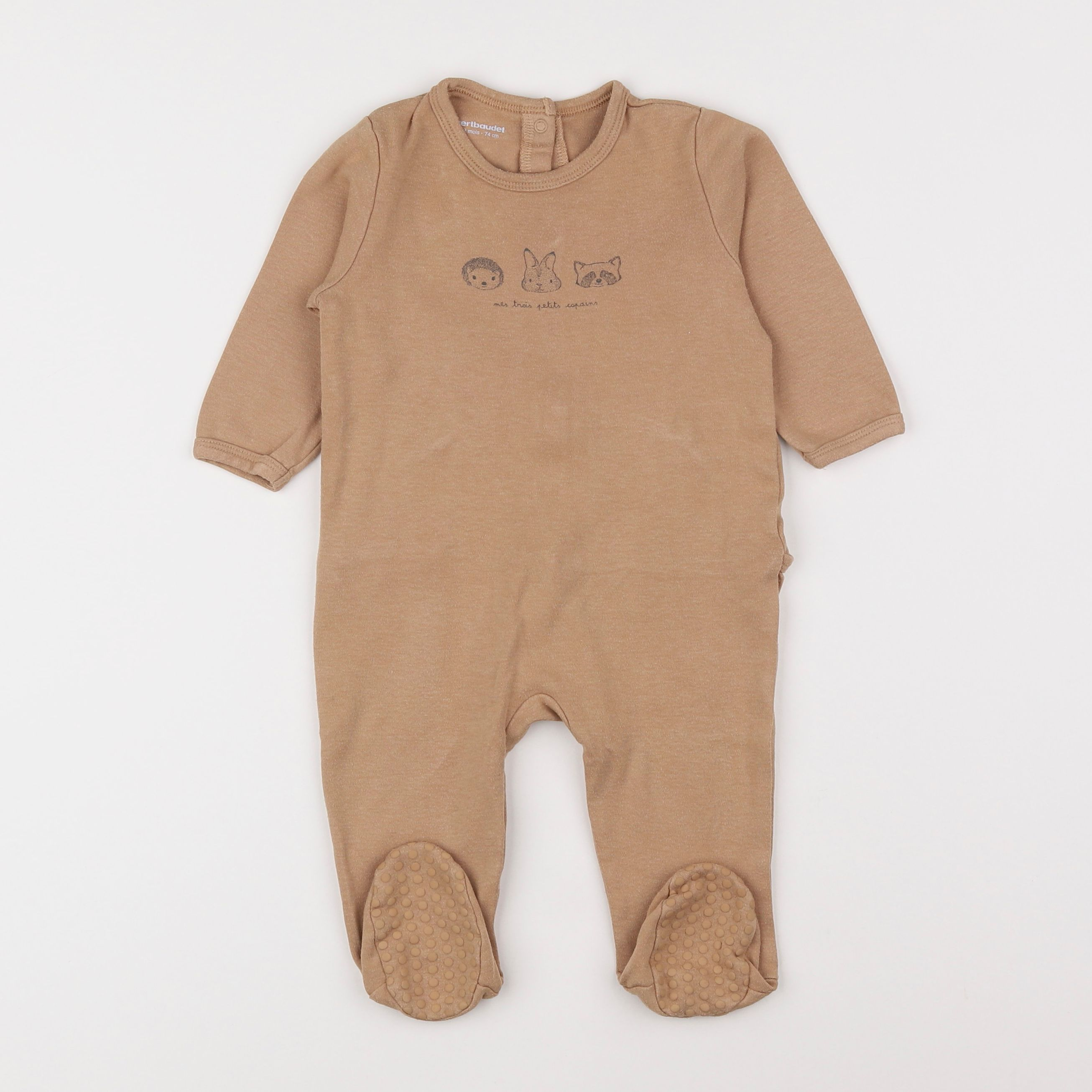 Vertbaudet - pyjama coton beige - 12 mois