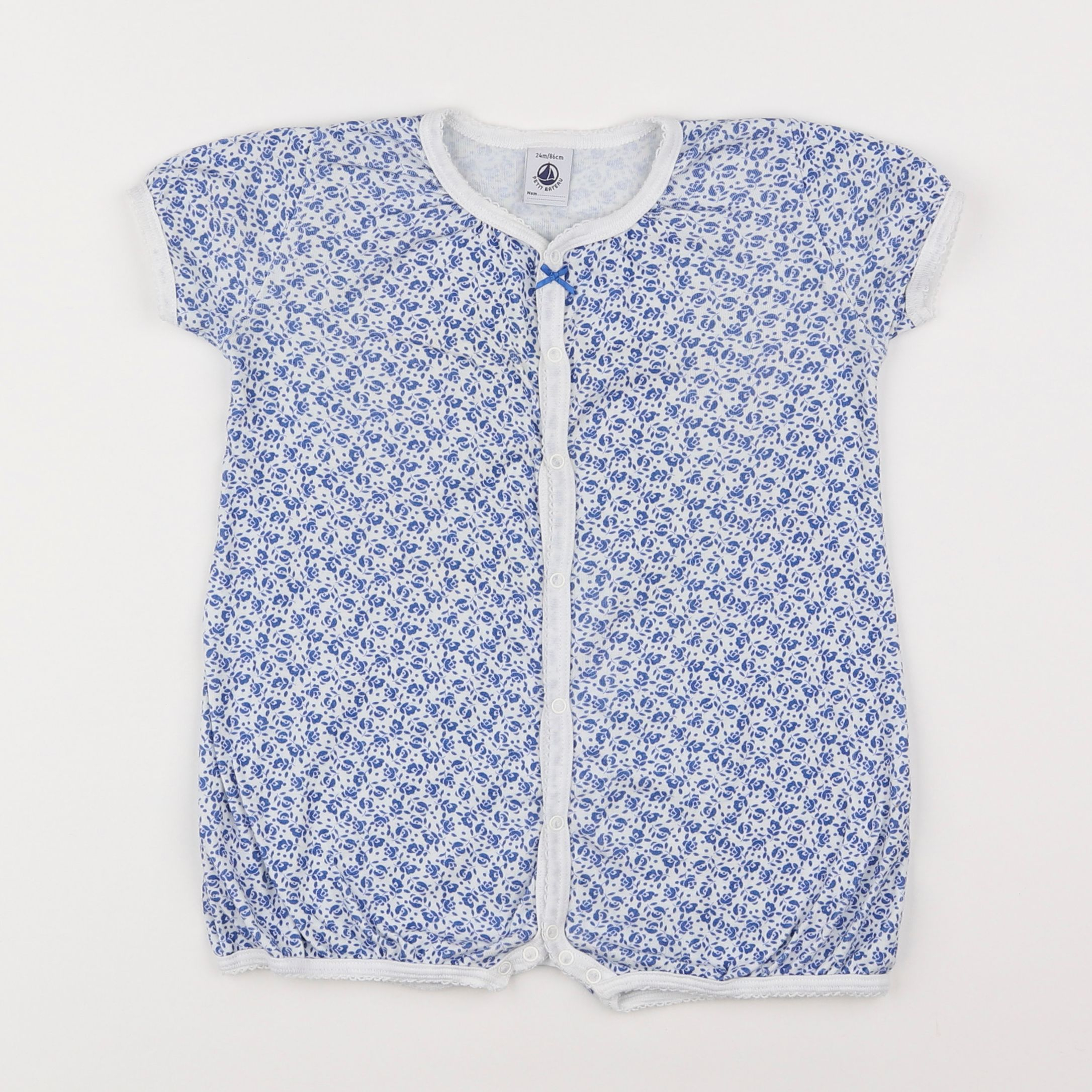 Petit Bateau - pyjama coton bleu - 2 ans