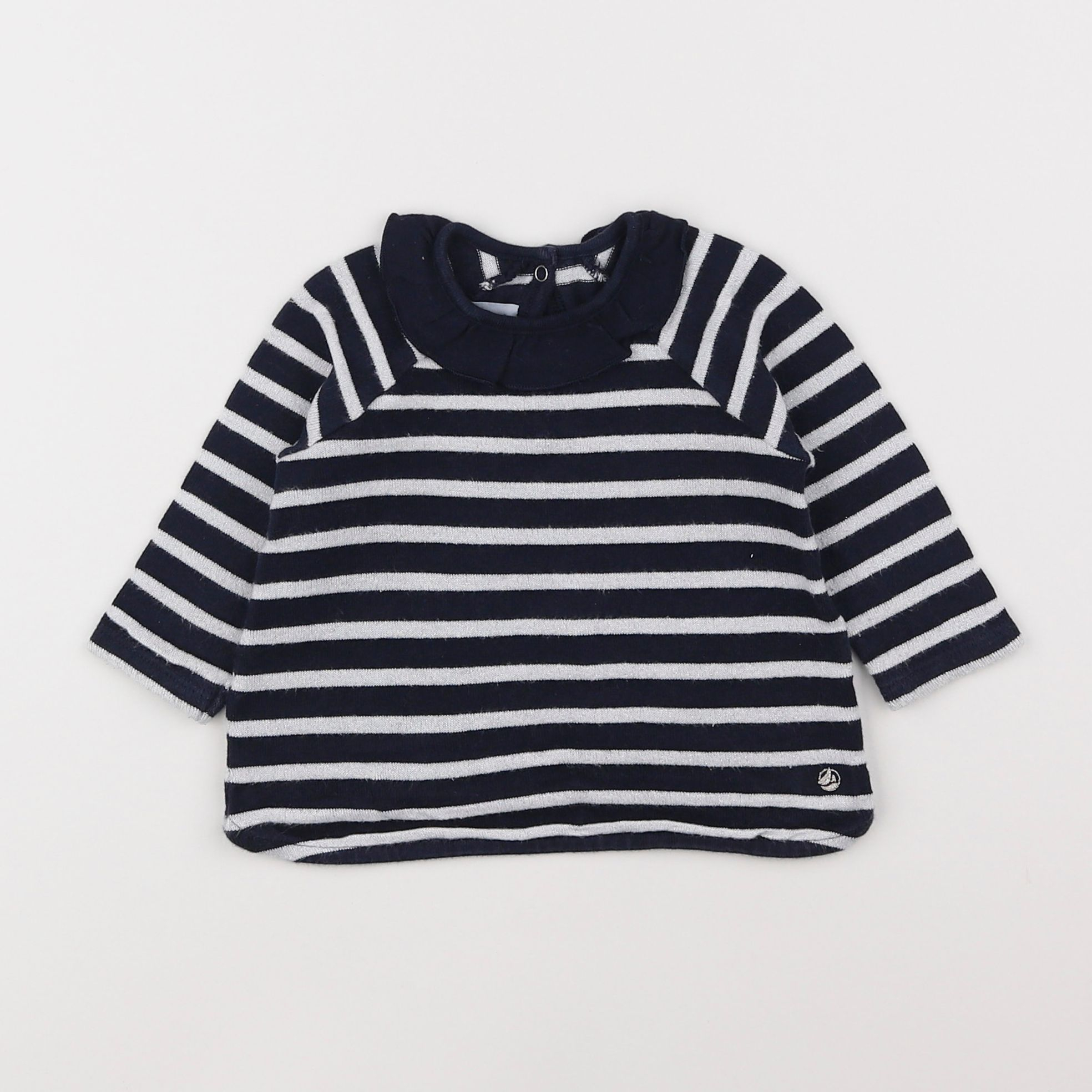 Petit Bateau - tee-shirt bleu, argent - 6 mois