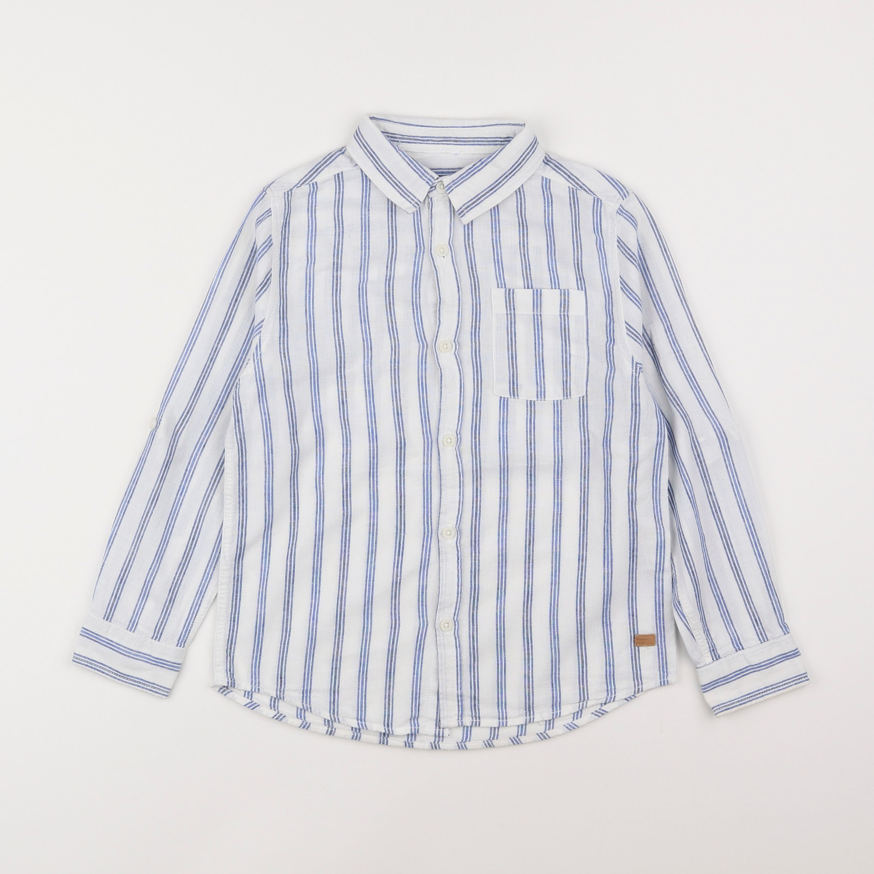 Zara - chemise blanc, bleu - 7 ans