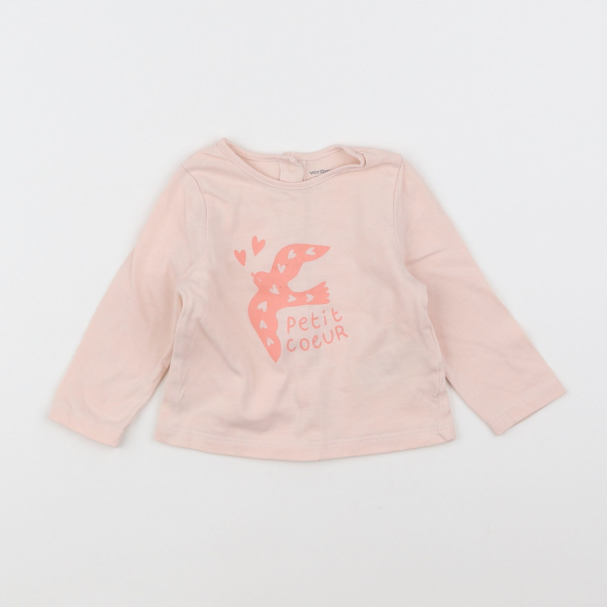 Vertbaudet - tee-shirt rose - 6 mois