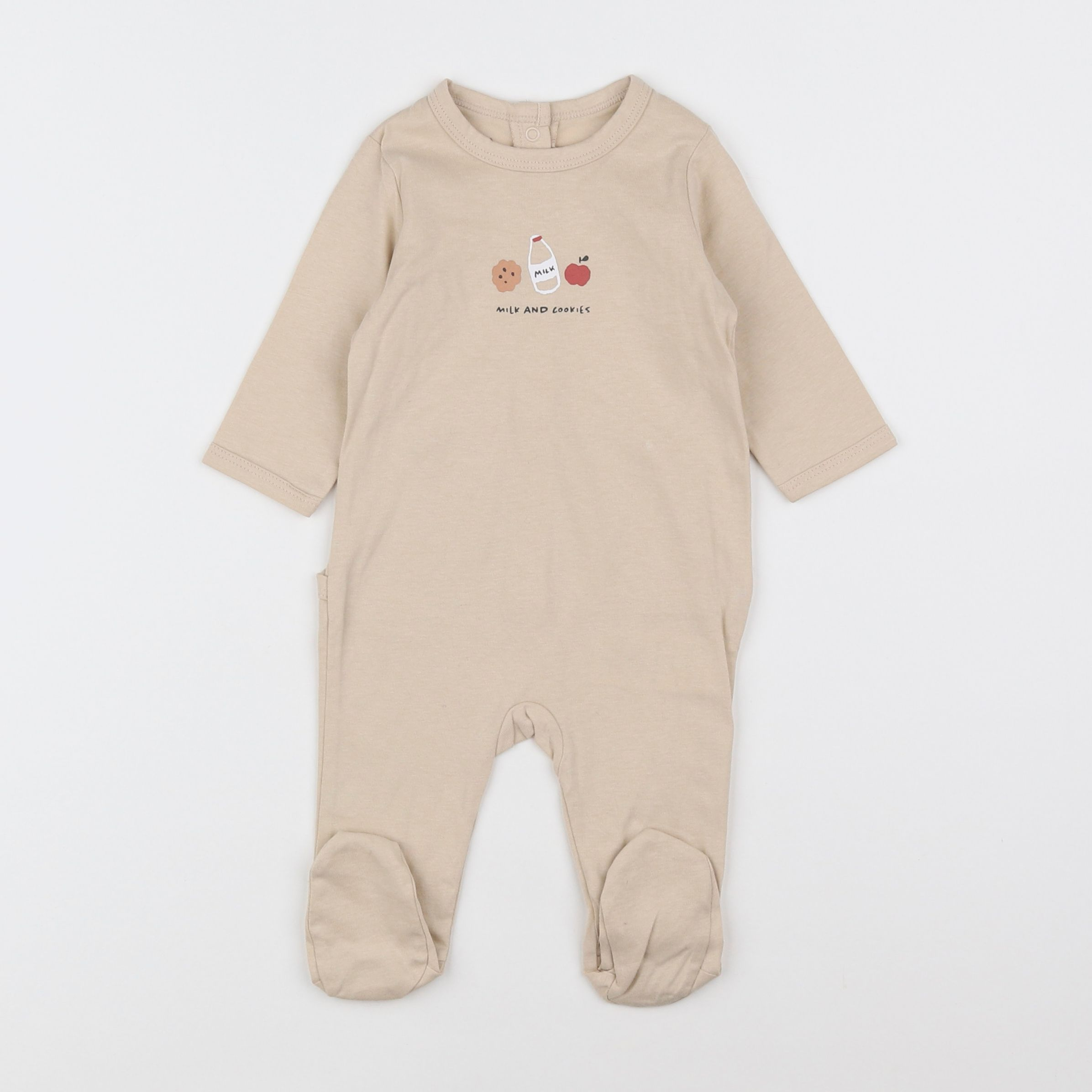 Vertbaudet - pyjama coton beige - 12 mois