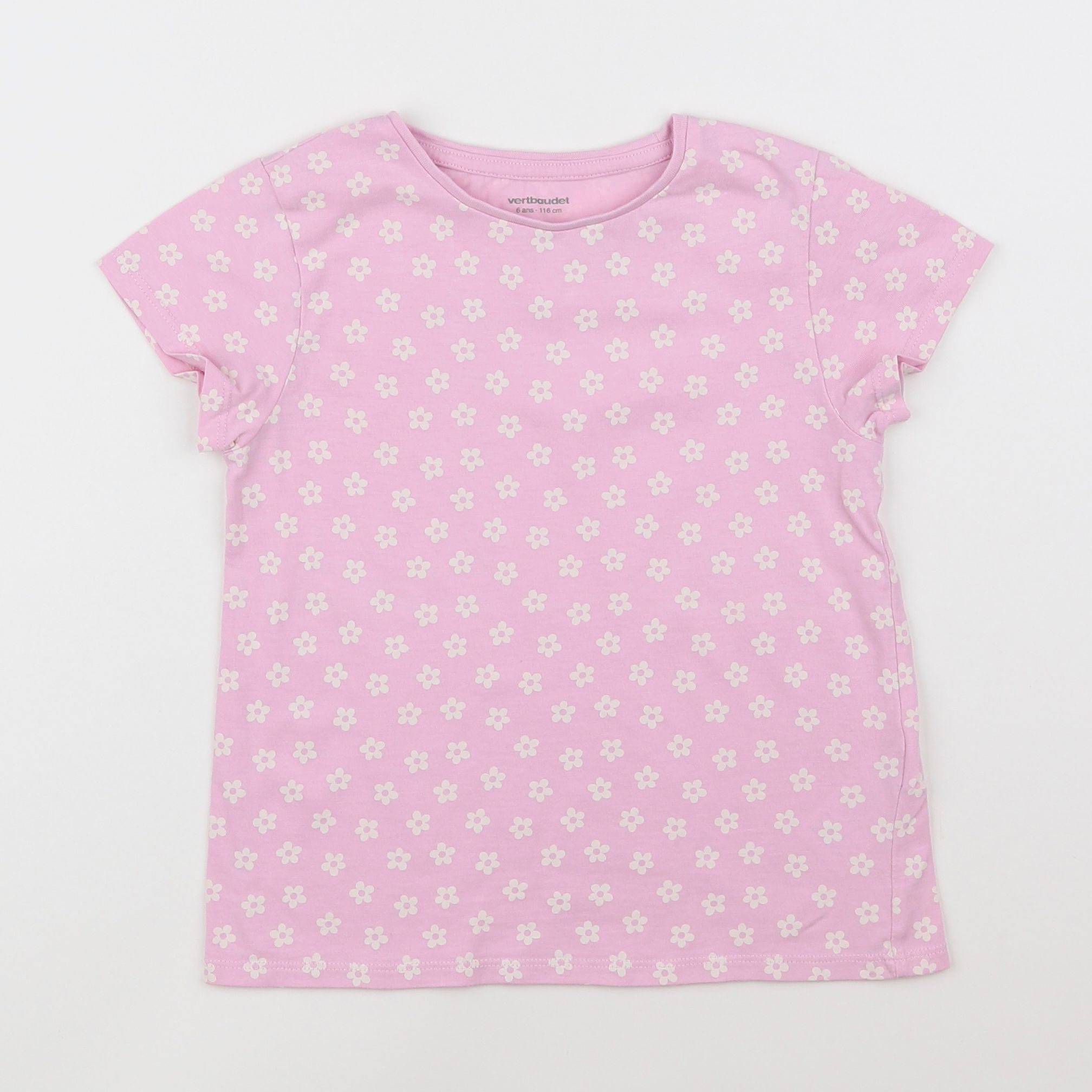 Vertbaudet - tee-shirt rose - 6 ans