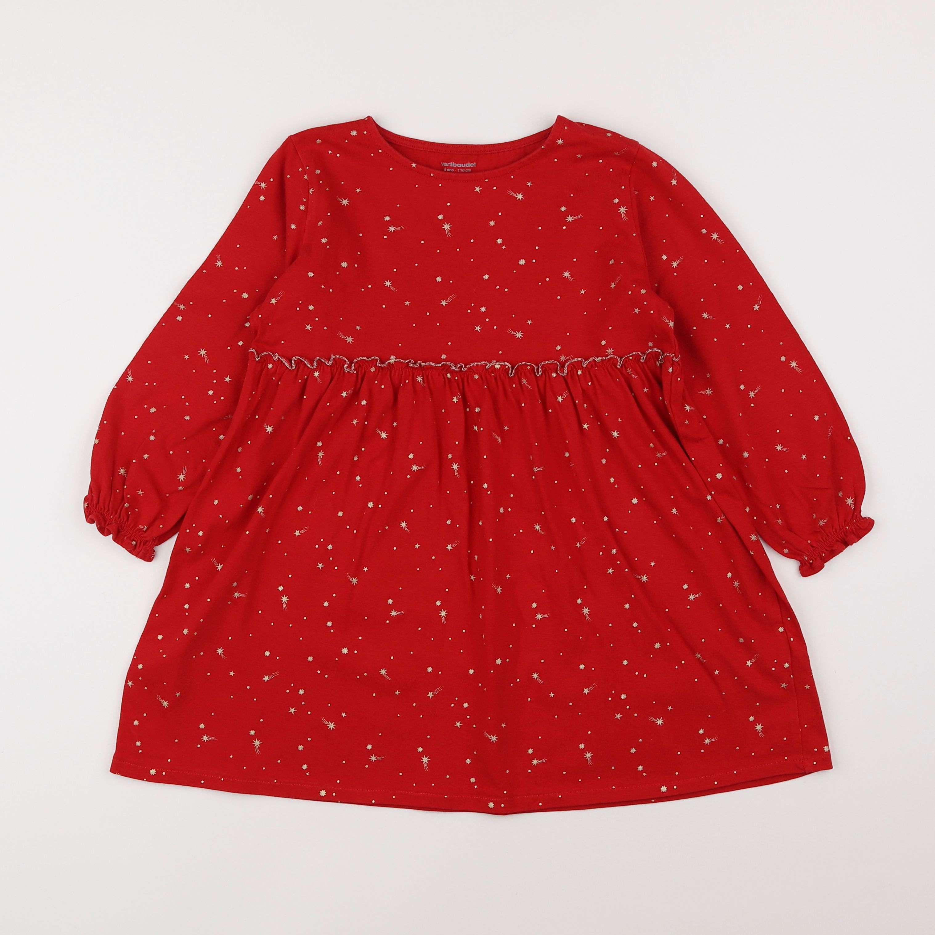 Vertbaudet - robe rouge - 6 ans