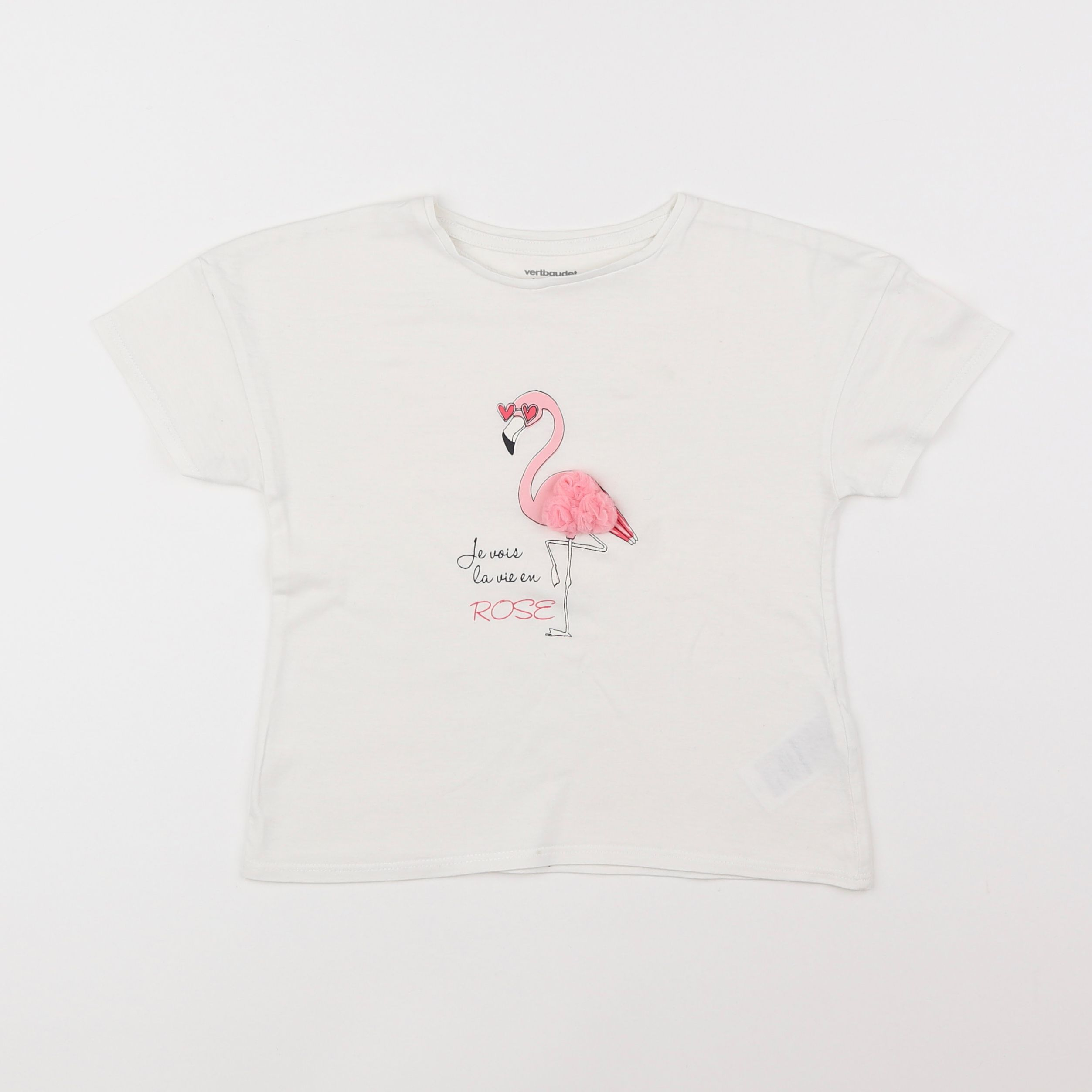 Vertbaudet - tee-shirt blanc - 6 ans