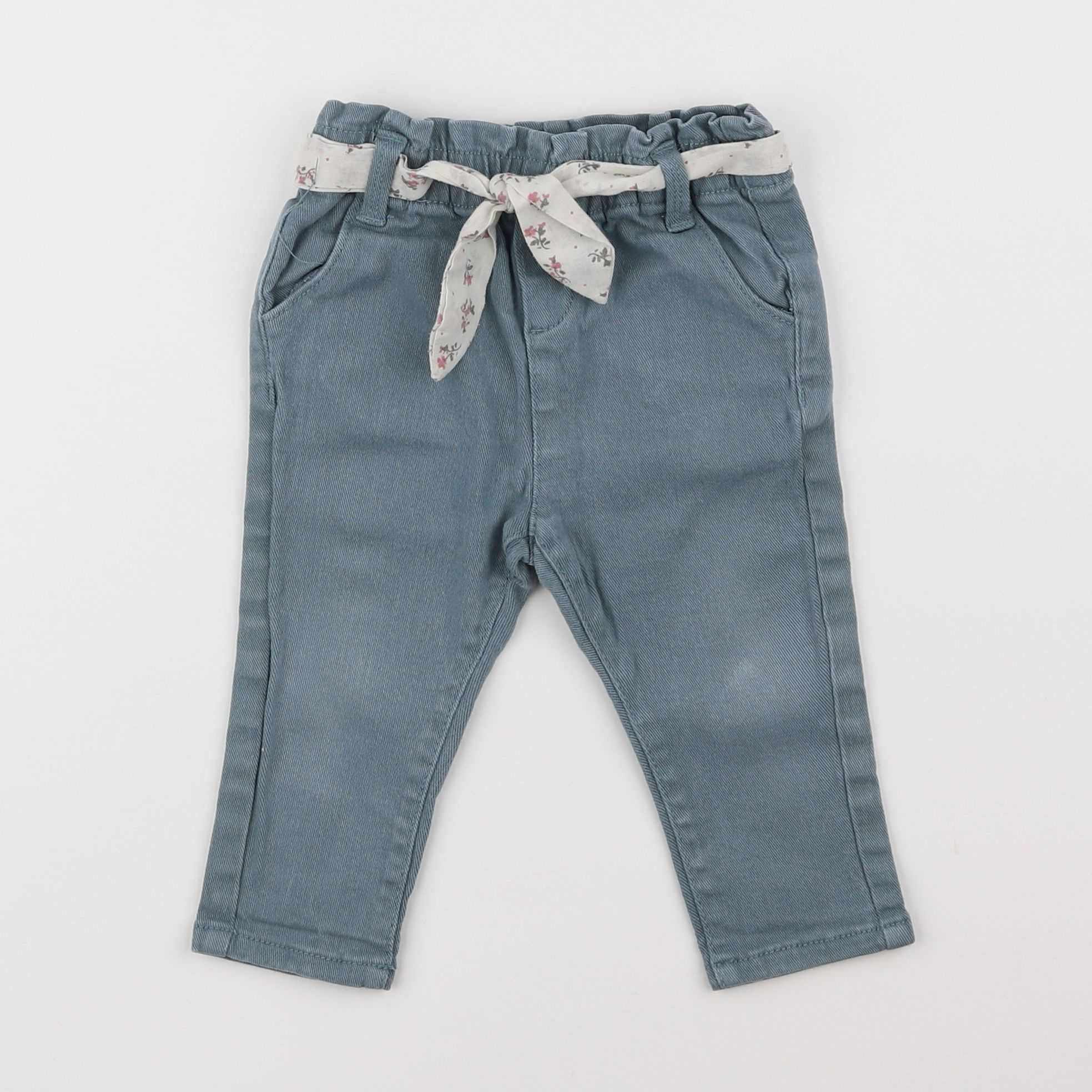 Vertbaudet - pantalon bleu - 12 mois