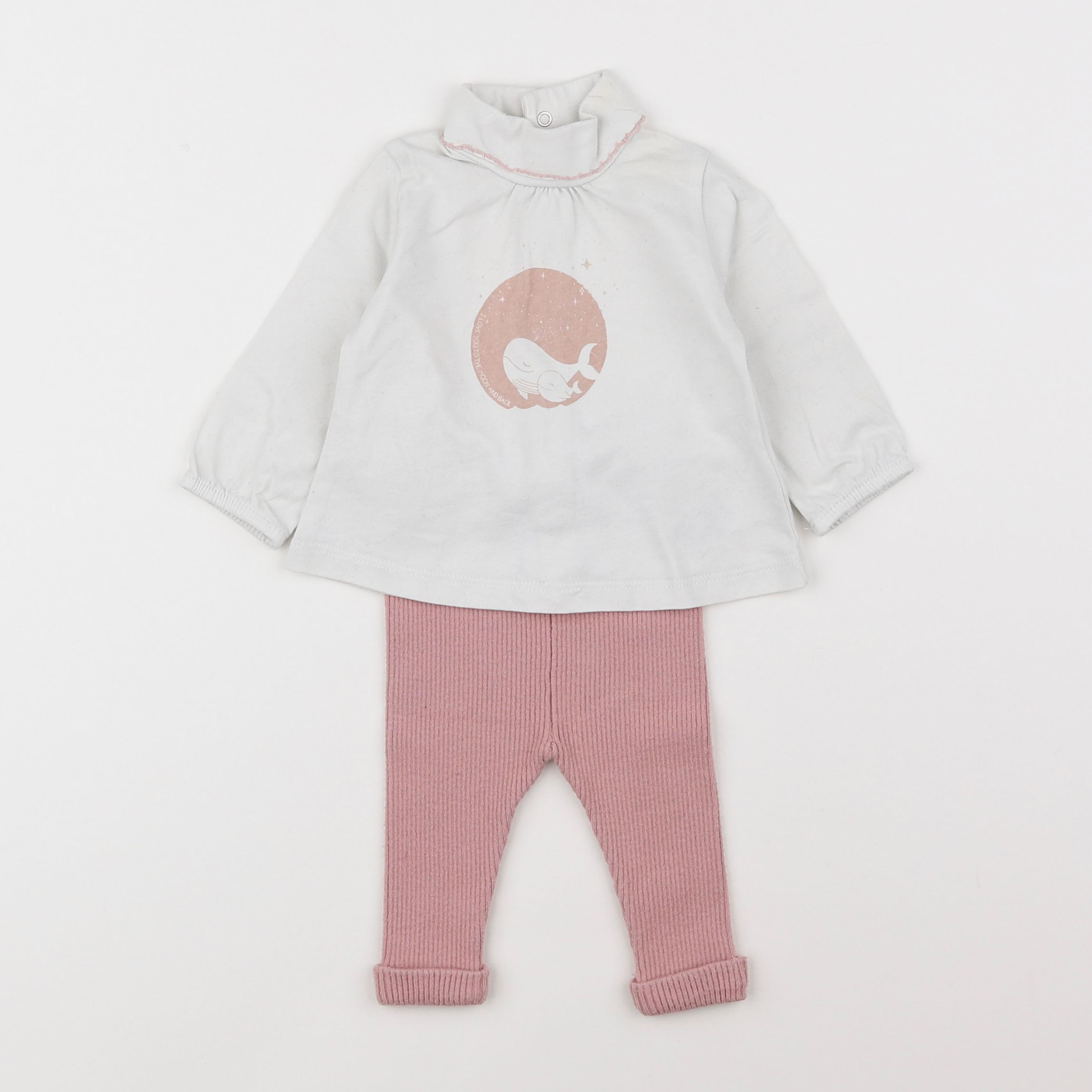 Vertbaudet - pyjama coton rose - 3 mois