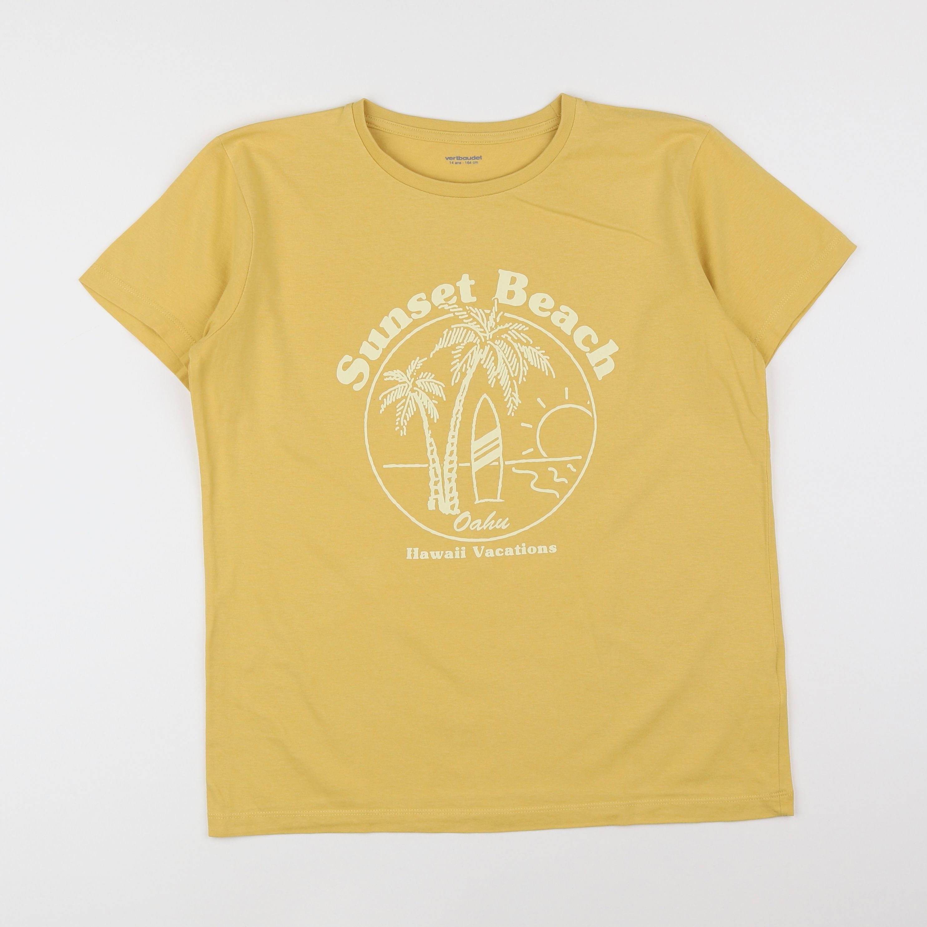 Vertbaudet - tee-shirt jaune - 14 ans