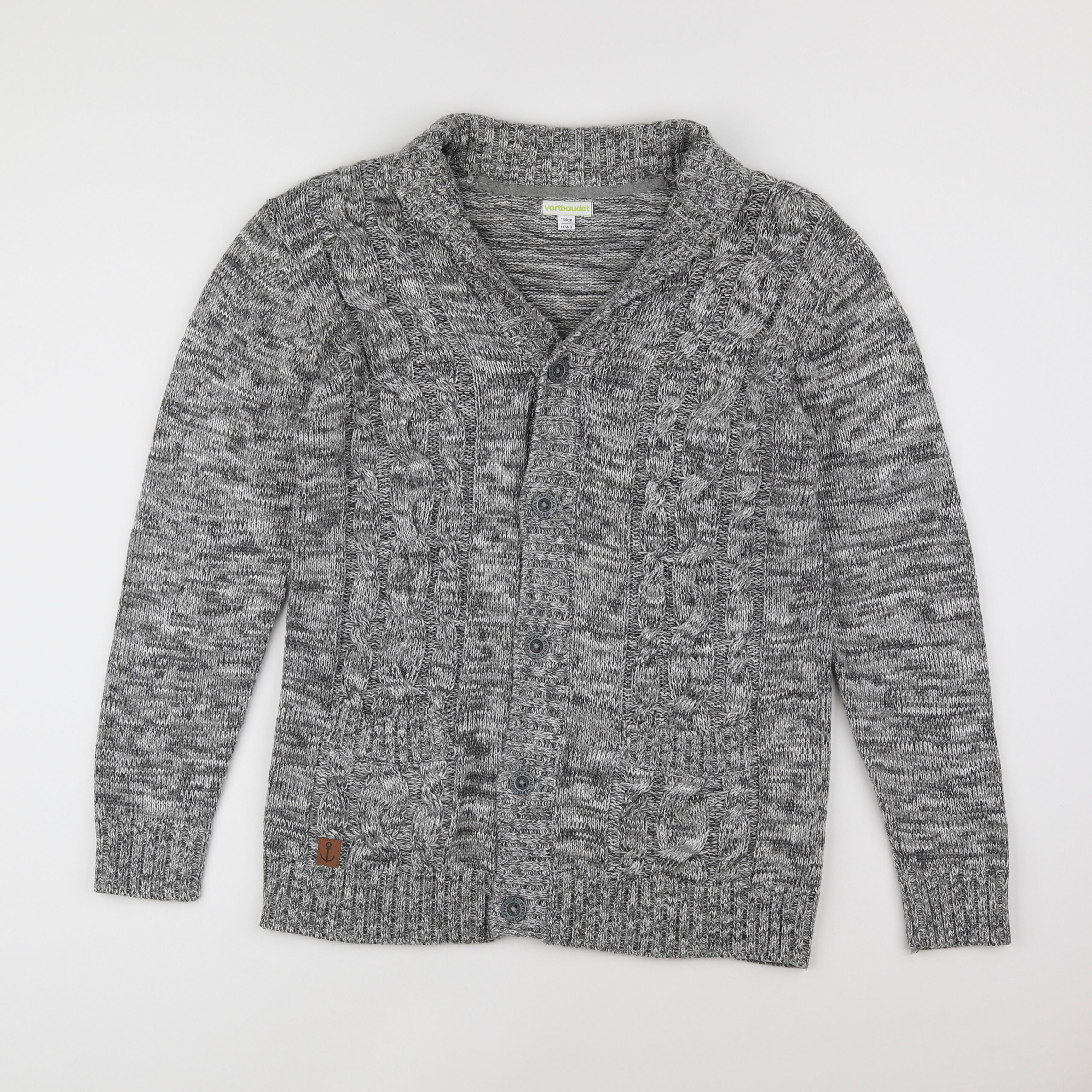 Vertbaudet - gilet gris - 14 ans