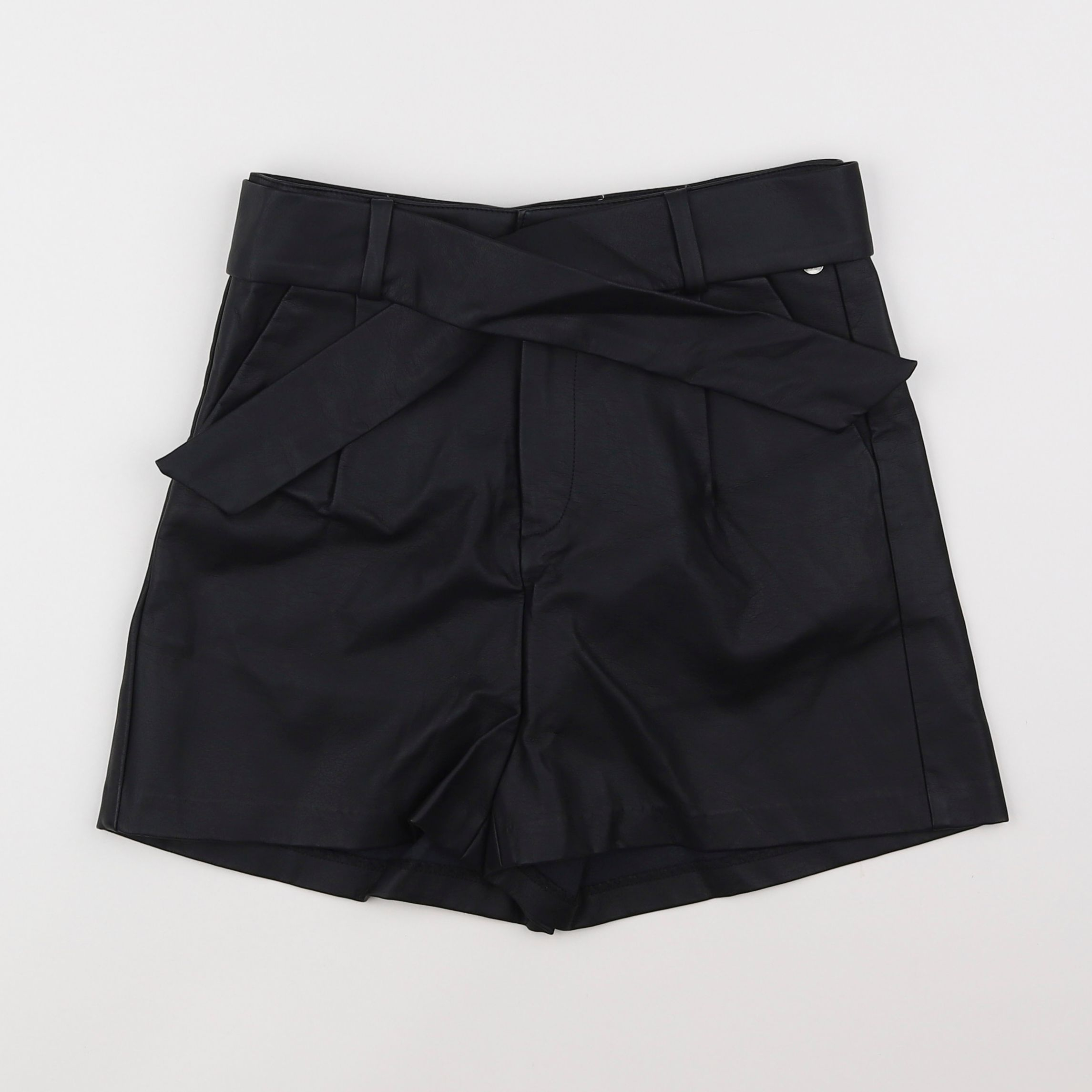 IKKS - short noir simili cuir - 12 ans