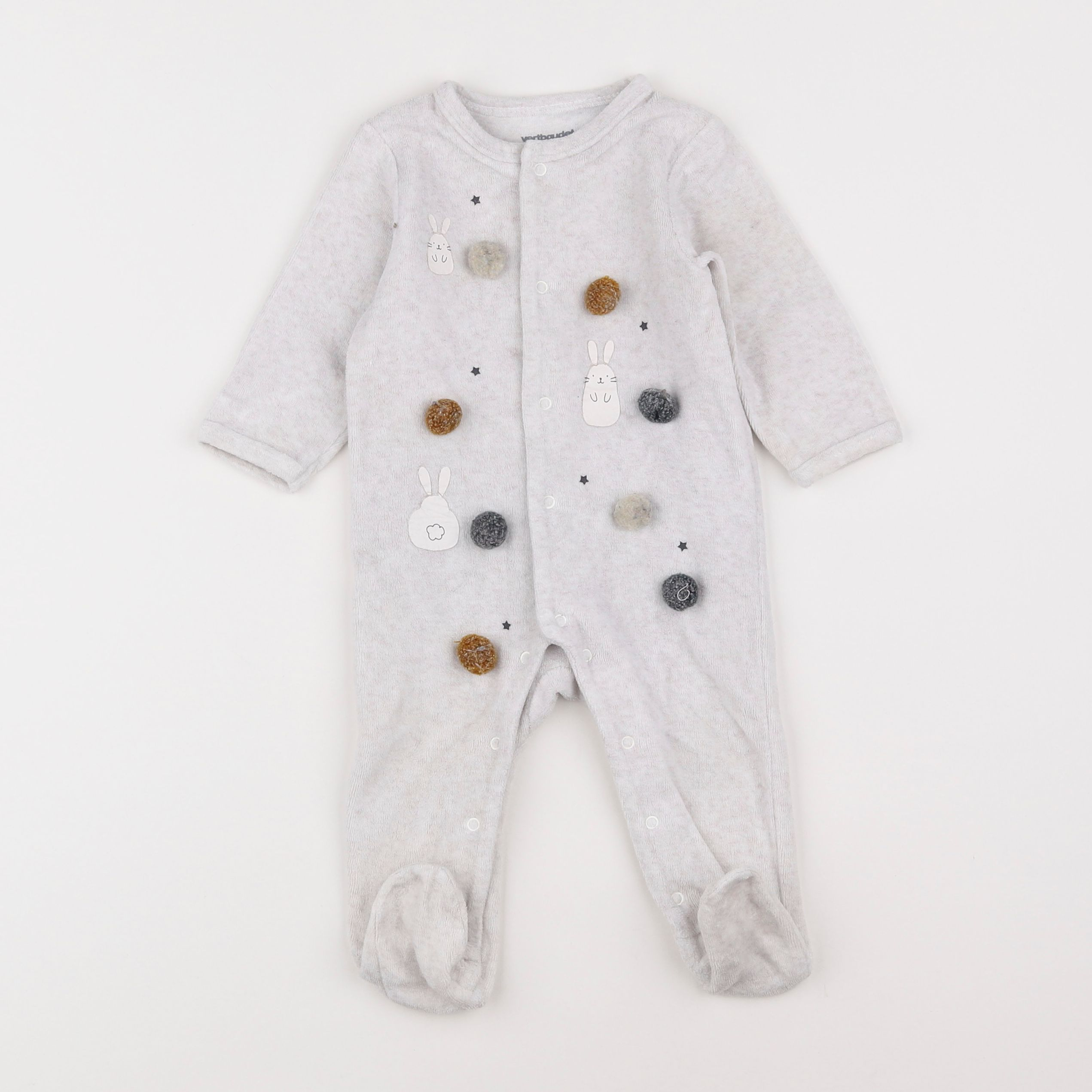 Vertbaudet - pyjama velours beige - 6 mois