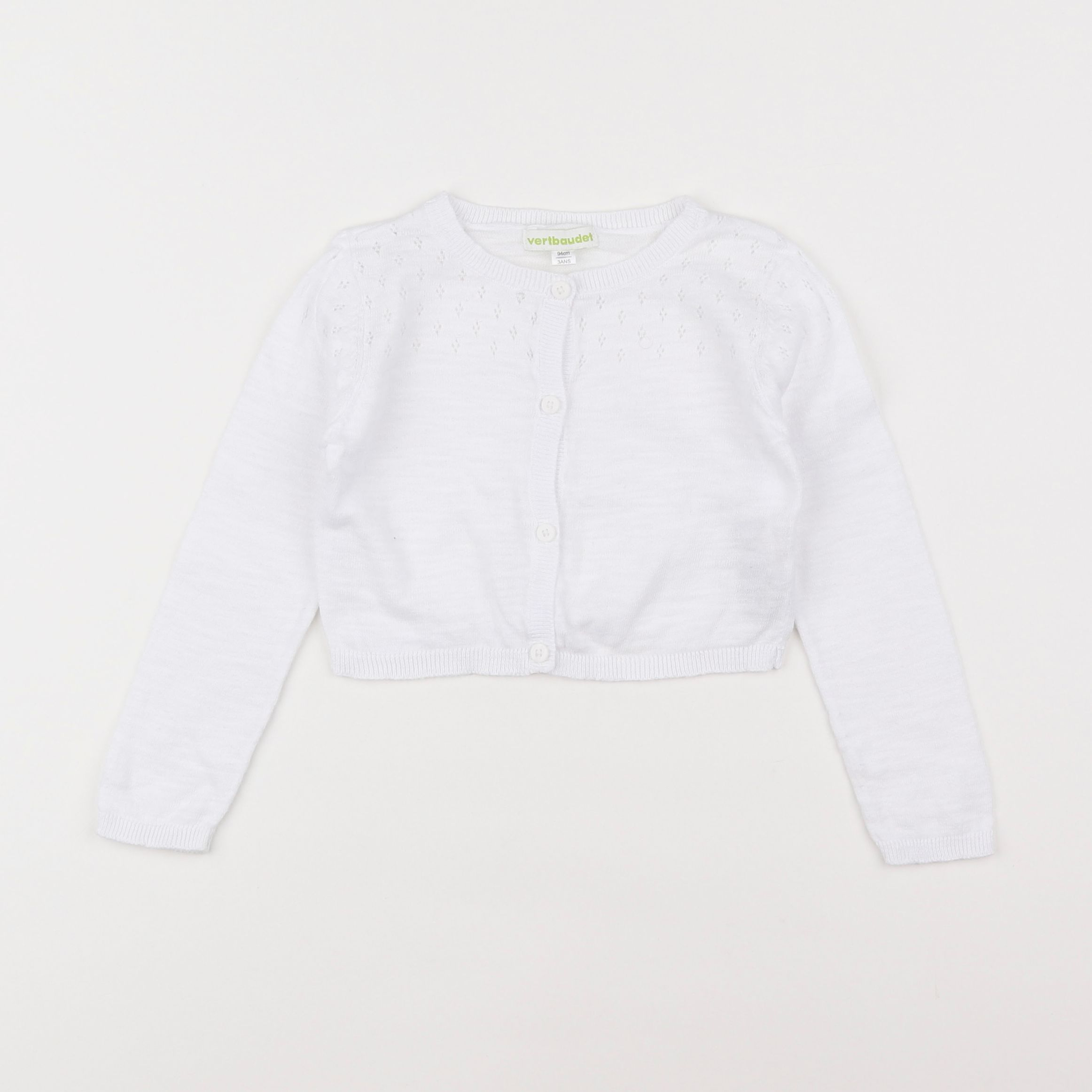 Vertbaudet - gilet blanc - 3 ans