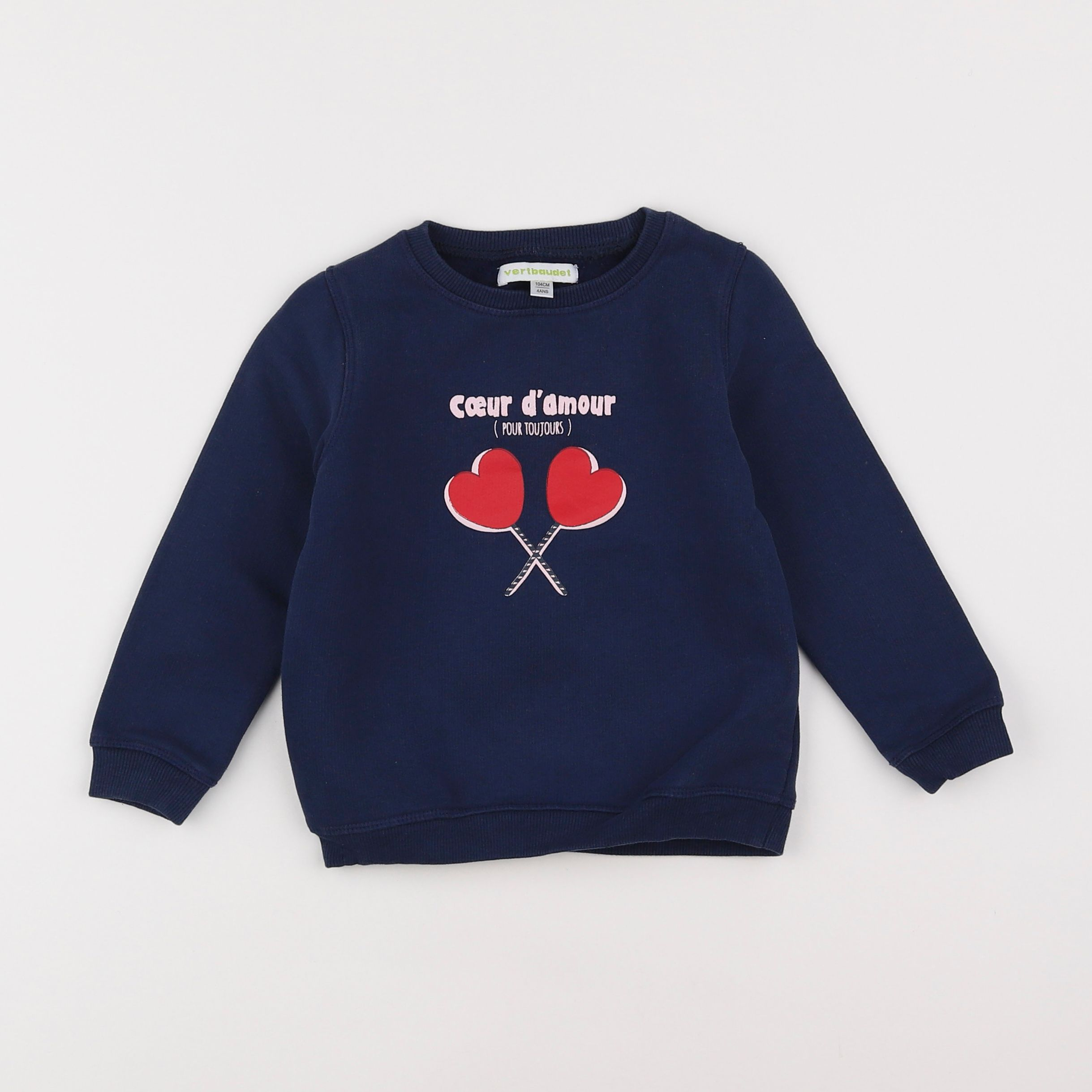 Vertbaudet - sweat bleu - 4 ans